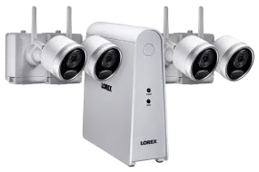 1080p Wireless camera system with 4 battery operated  wire-free cameras, 65ft night vision, mic and speaker for two way audio, No Monthly Fees