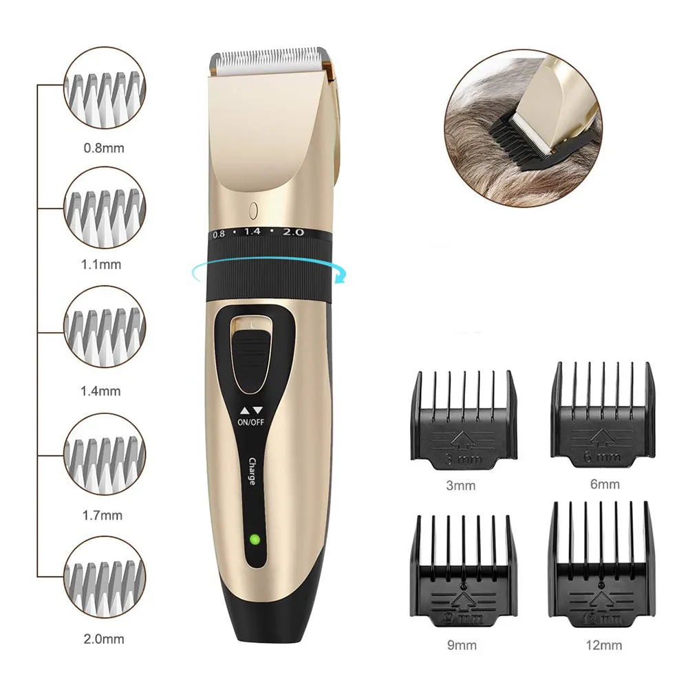 12-Piece Pet Grooming Kit w/ Electric Clippers, Scissors, Combs & Brush