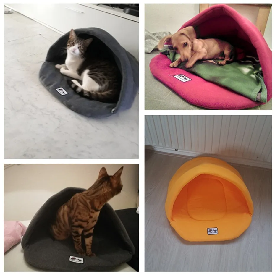 6 Colors Soft Polar Fleece Winter Warm Pet Heated Mat Small Dog Puppy Kennel House for Cats Sleeping Bag Nest Cave Bed