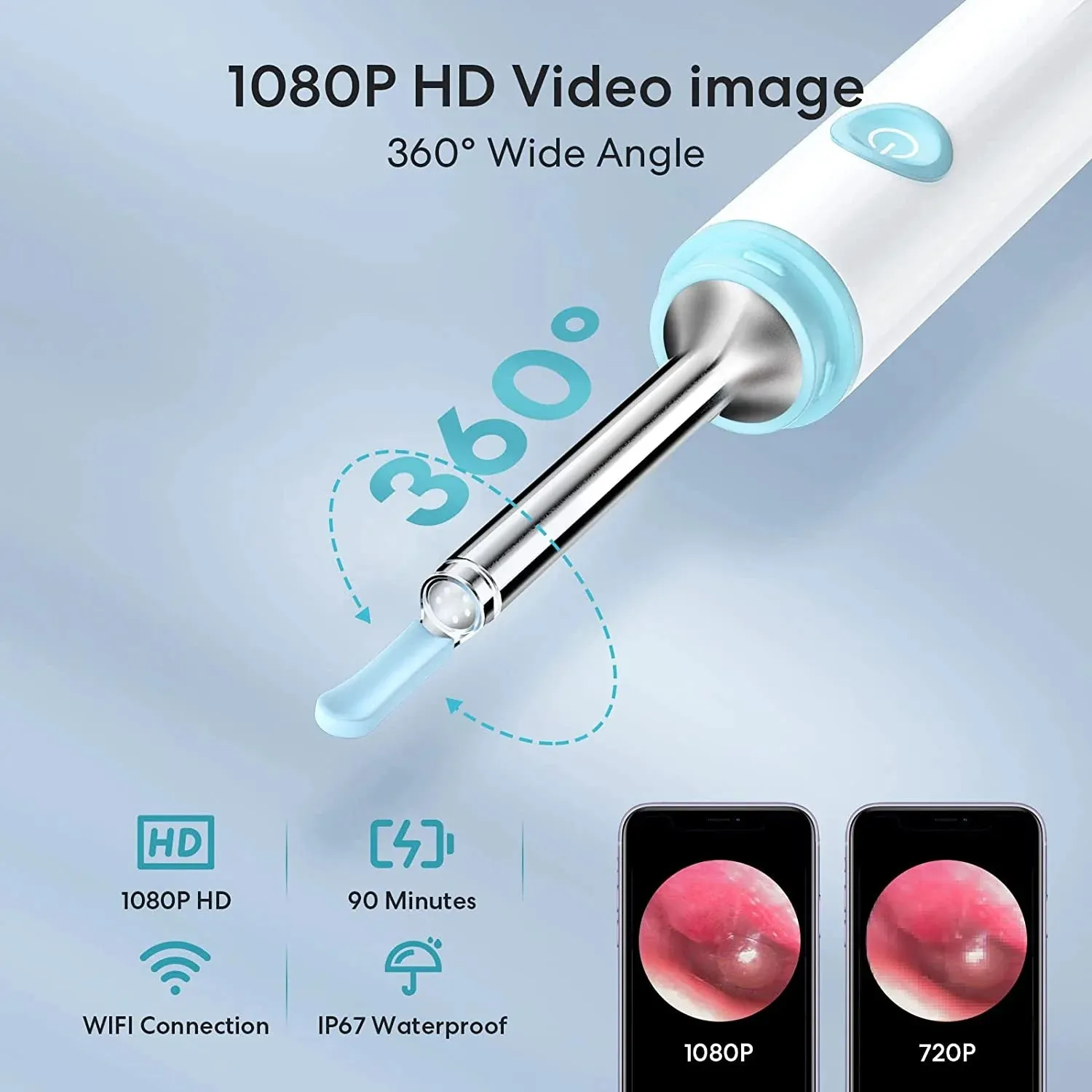 800W Pixels Endoscopic Mini Ear Camera Cleaner