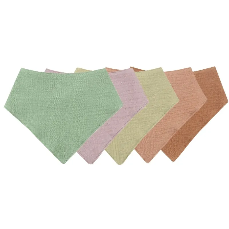 Baby Cotton Triangle Scarf Bib For Burp Cloth & Bandana (3pcs & 5Pcs Sets)