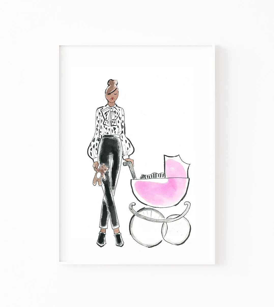 Baby   Mama Nursery Art Print (pink)