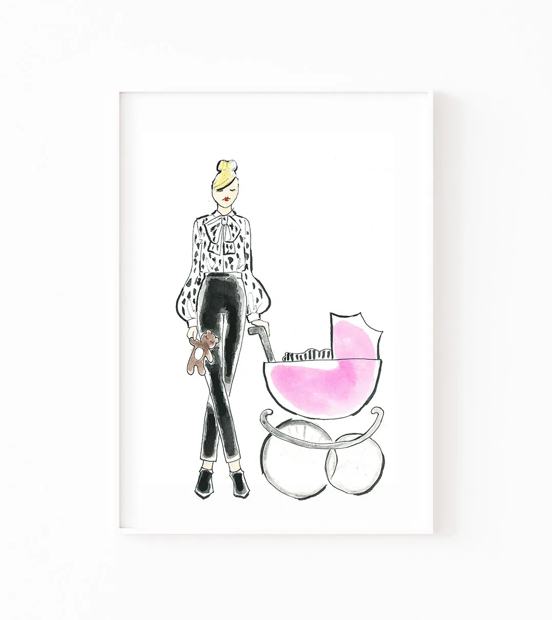 Baby   Mama Nursery Art Print (pink)