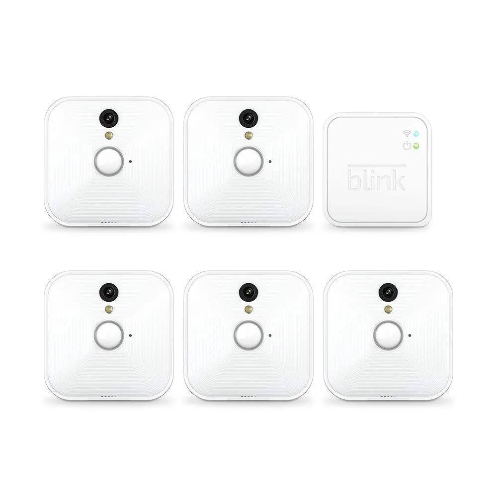 Blink Indoor Home Security Camera System | with Motion Detection, HD Video, 2-year Battery Life and Cloud Storage Included | 5-Camera Kit