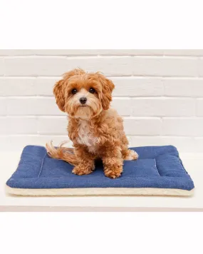 Blue Denim & Shearling Pet Napping Mat (Made in the USA)