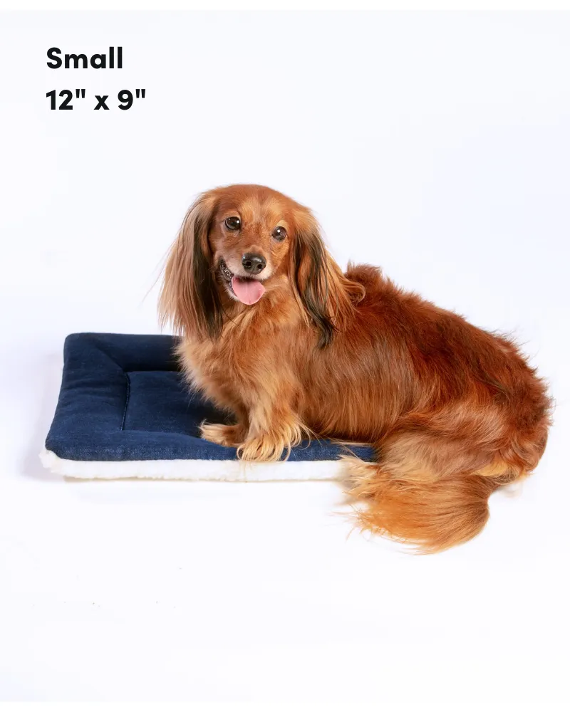 Blue Denim & Shearling Pet Napping Mat (Made in the USA)