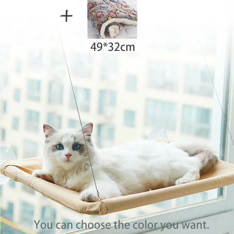 Cat Hanging Beds Comfortable Window Seat Mount Detachable Pet Hammock Mats Shelf Seats Accessories Track Ball Toys For Cat Beds