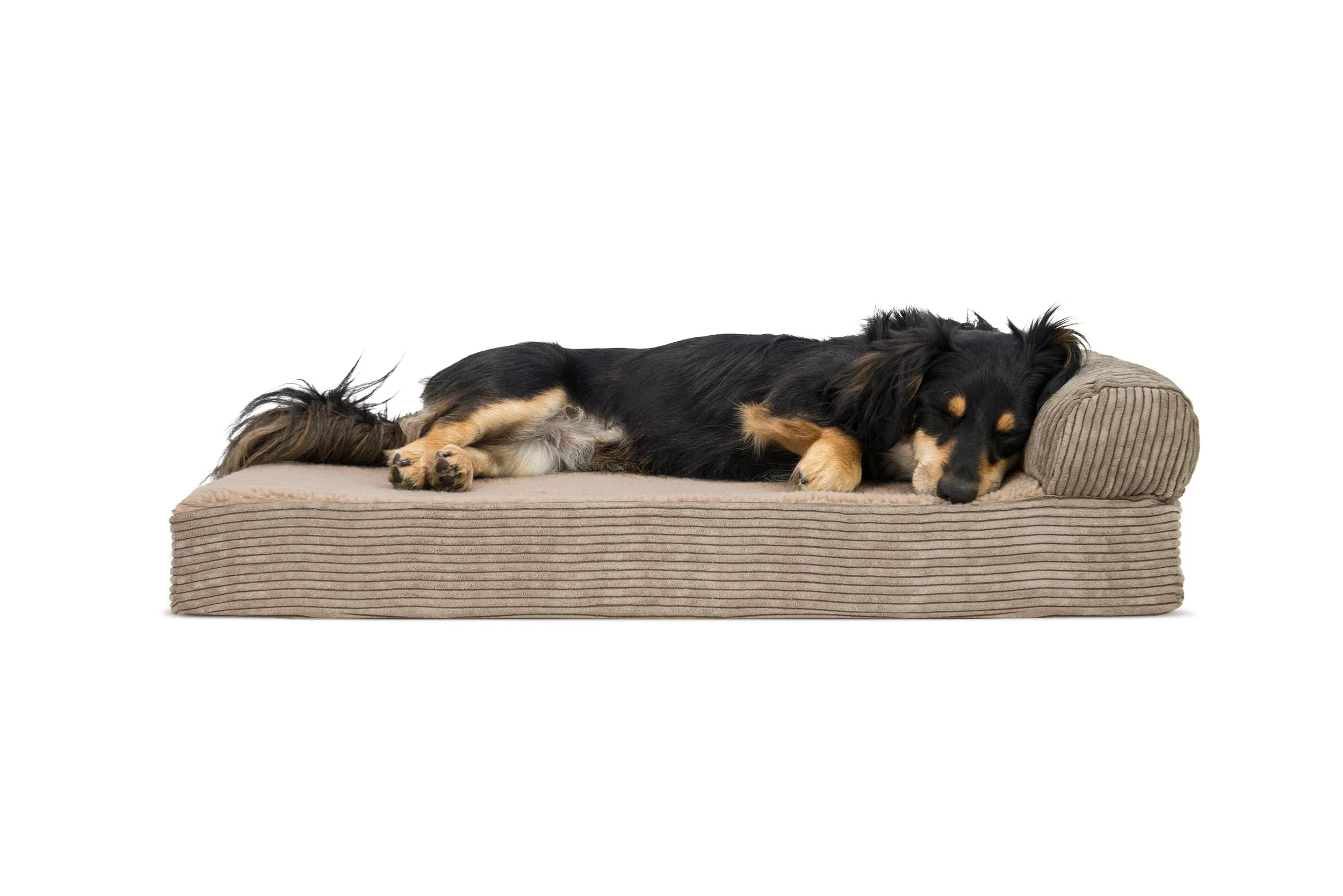 Chaise Lounge Dog Bed - Faux Fleece & Corduroy