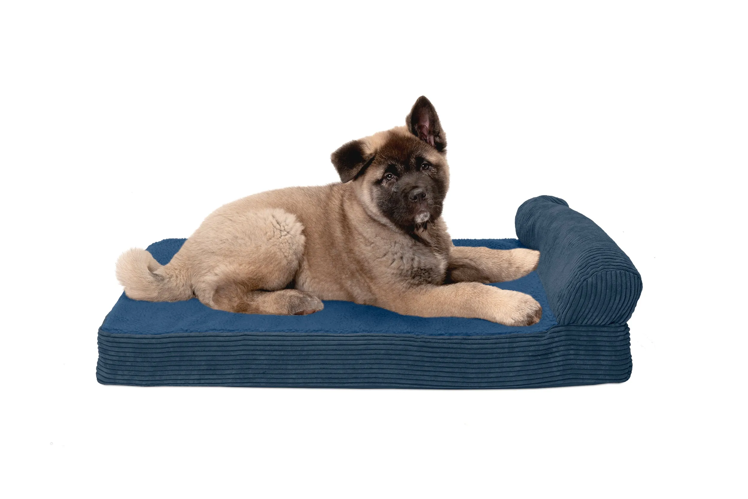 Chaise Lounge Dog Bed - Faux Fleece & Corduroy