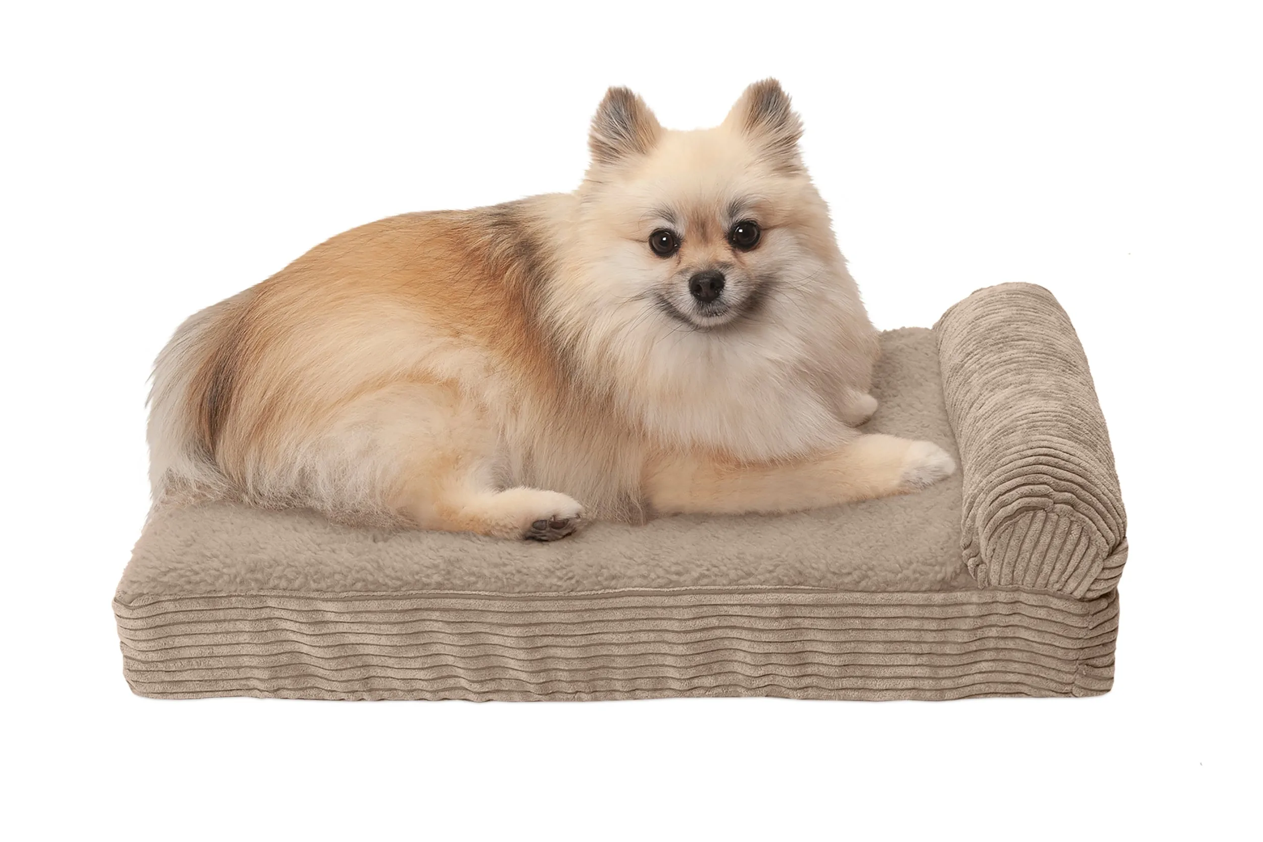 Chaise Lounge Dog Bed - Faux Fleece & Corduroy