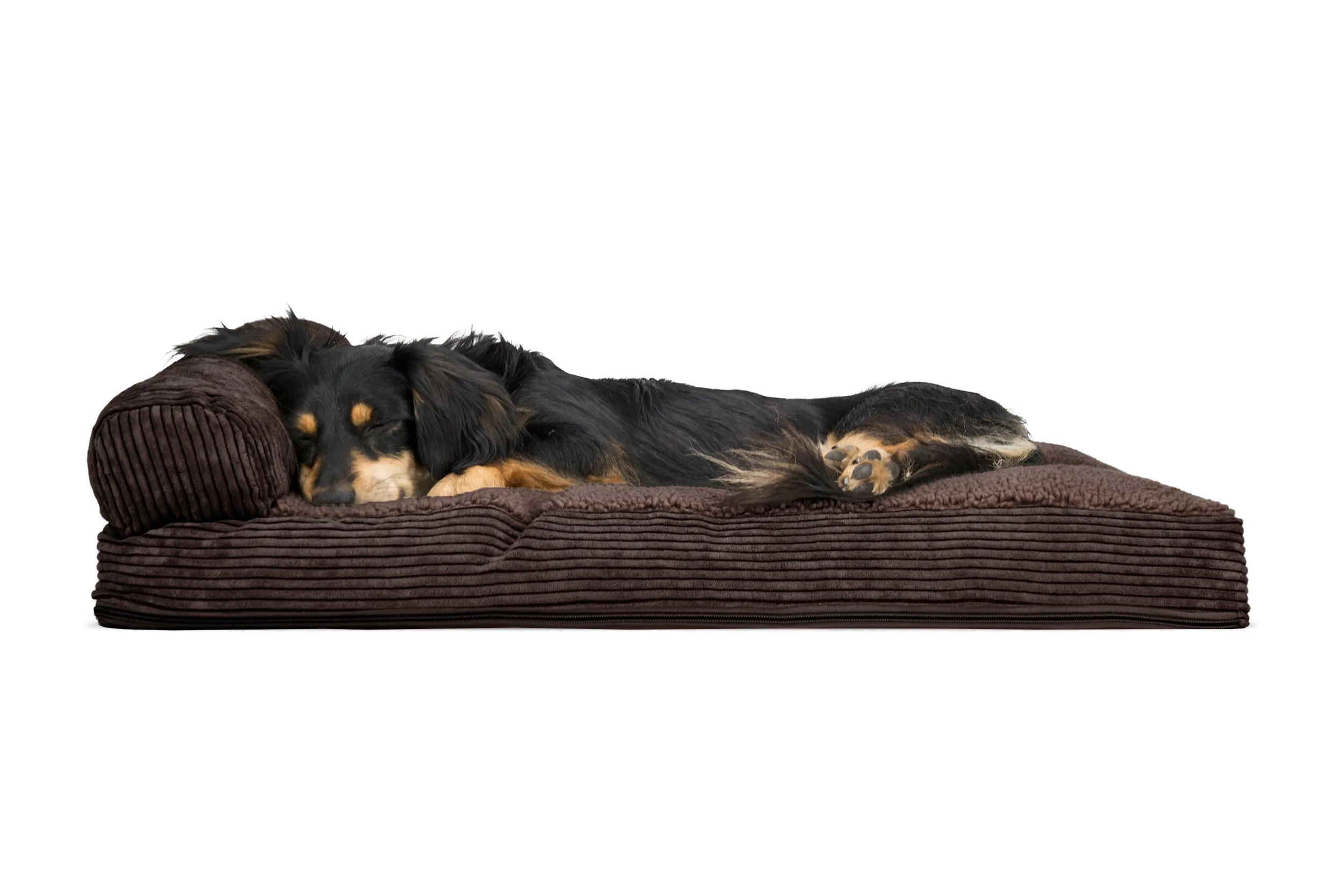 Chaise Lounge Dog Bed - Faux Fleece & Corduroy