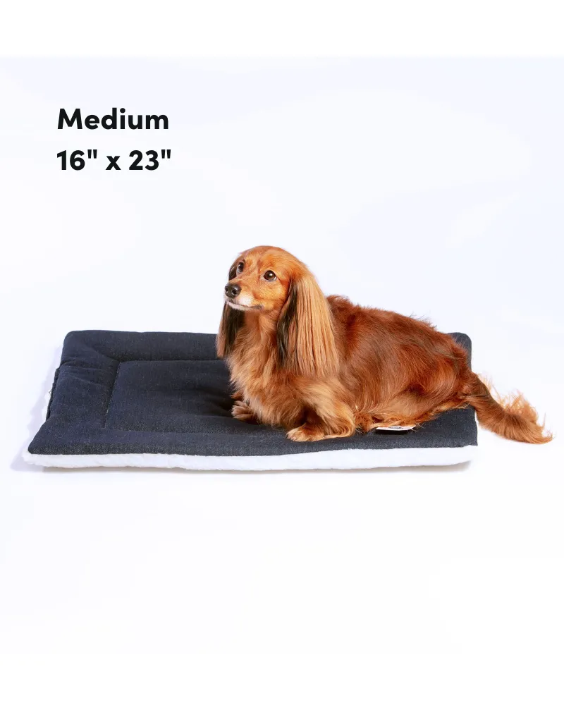 Charcoal Gray Denim & Sherpa Pet Napping Mat (Made in the USA)