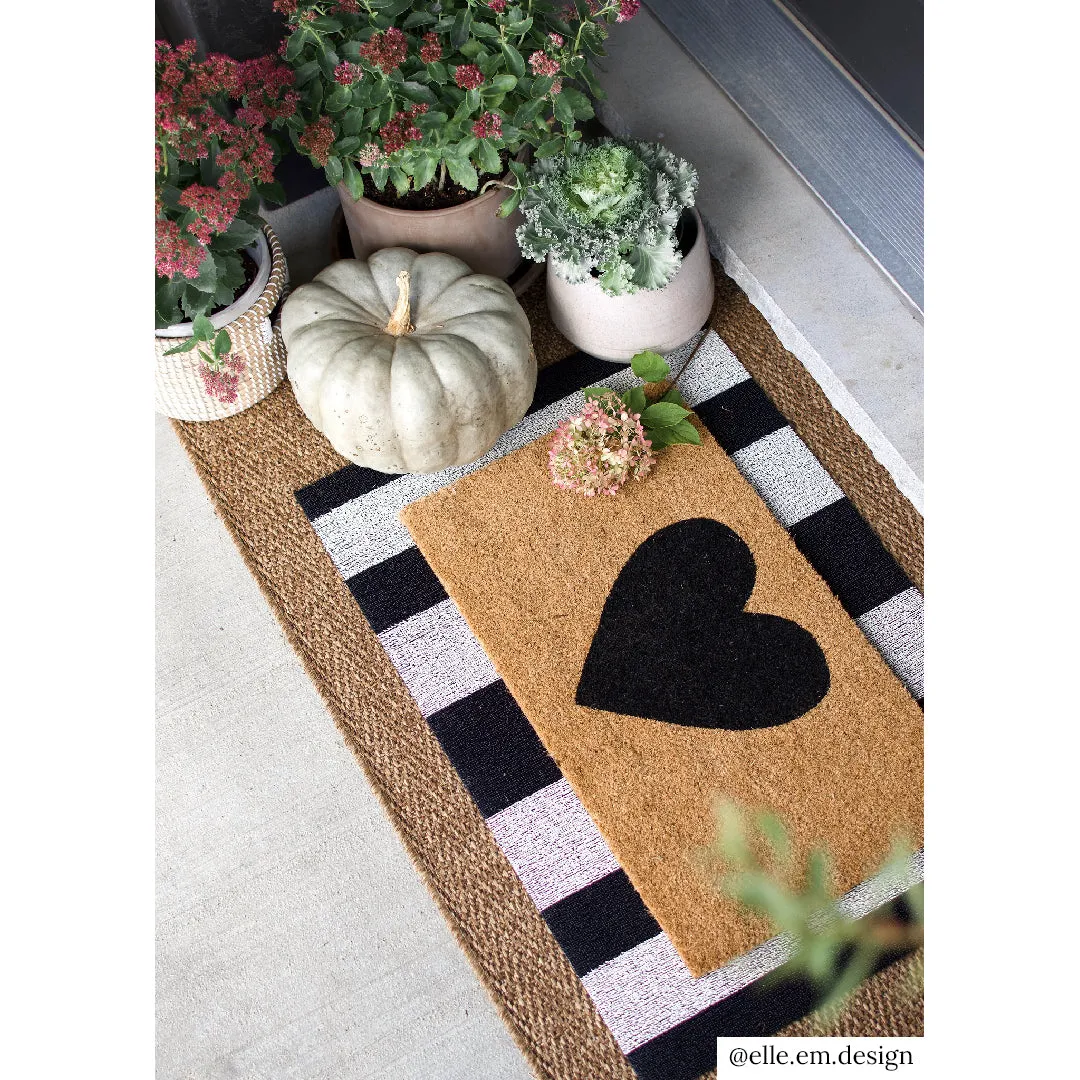 Chilewich Bold Stripe Black & White Shag Mat