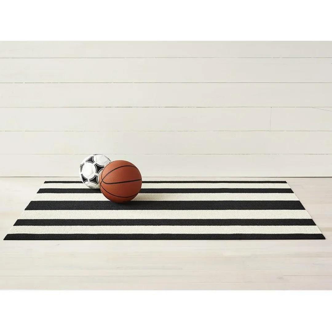 Chilewich Bold Stripe Black & White Shag Mat