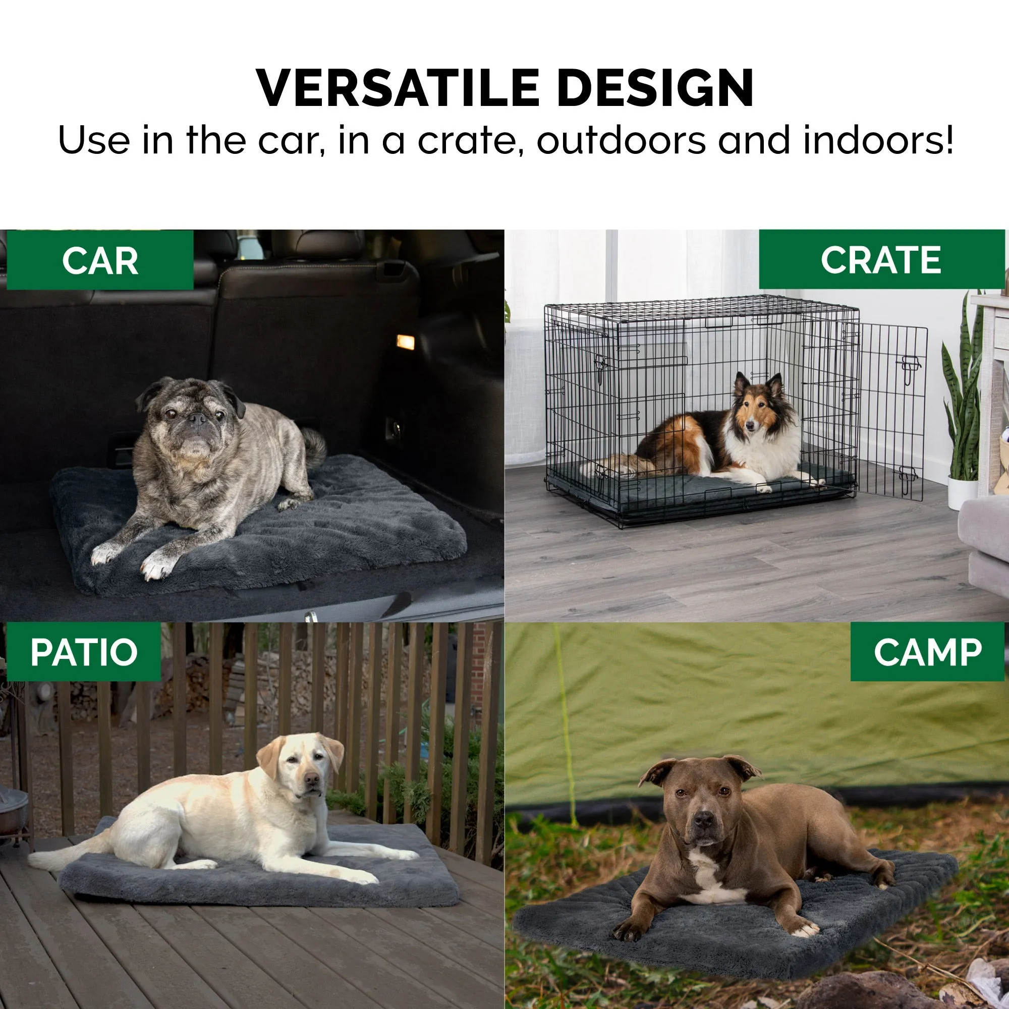 Crate Mat - Plush Faux Fur Orthopedic Pet Bed