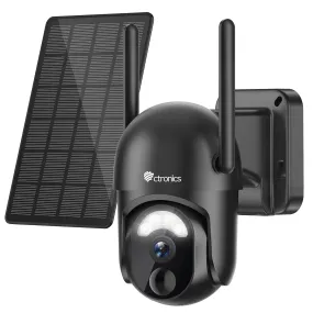 Ctronics 2K 3MP Solar Security Camera Wireless Outdoor with 7800mAh Rechargeable Battery & AI/PIR Detection