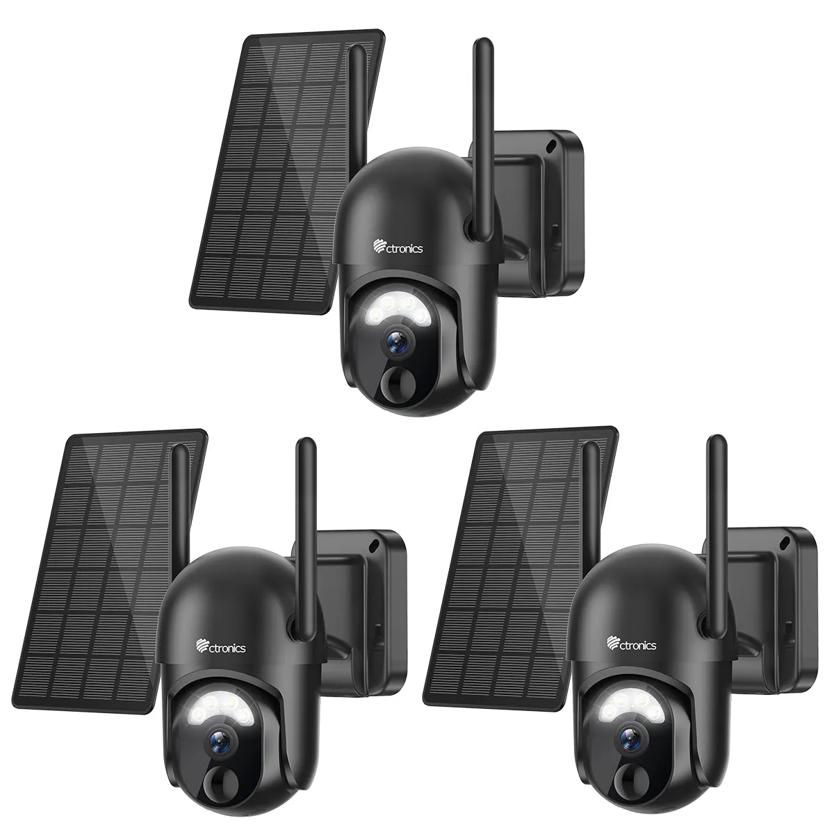 Ctronics 2K 3MP Solar Security Camera Wireless Outdoor with 7800mAh Rechargeable Battery & AI/PIR Detection