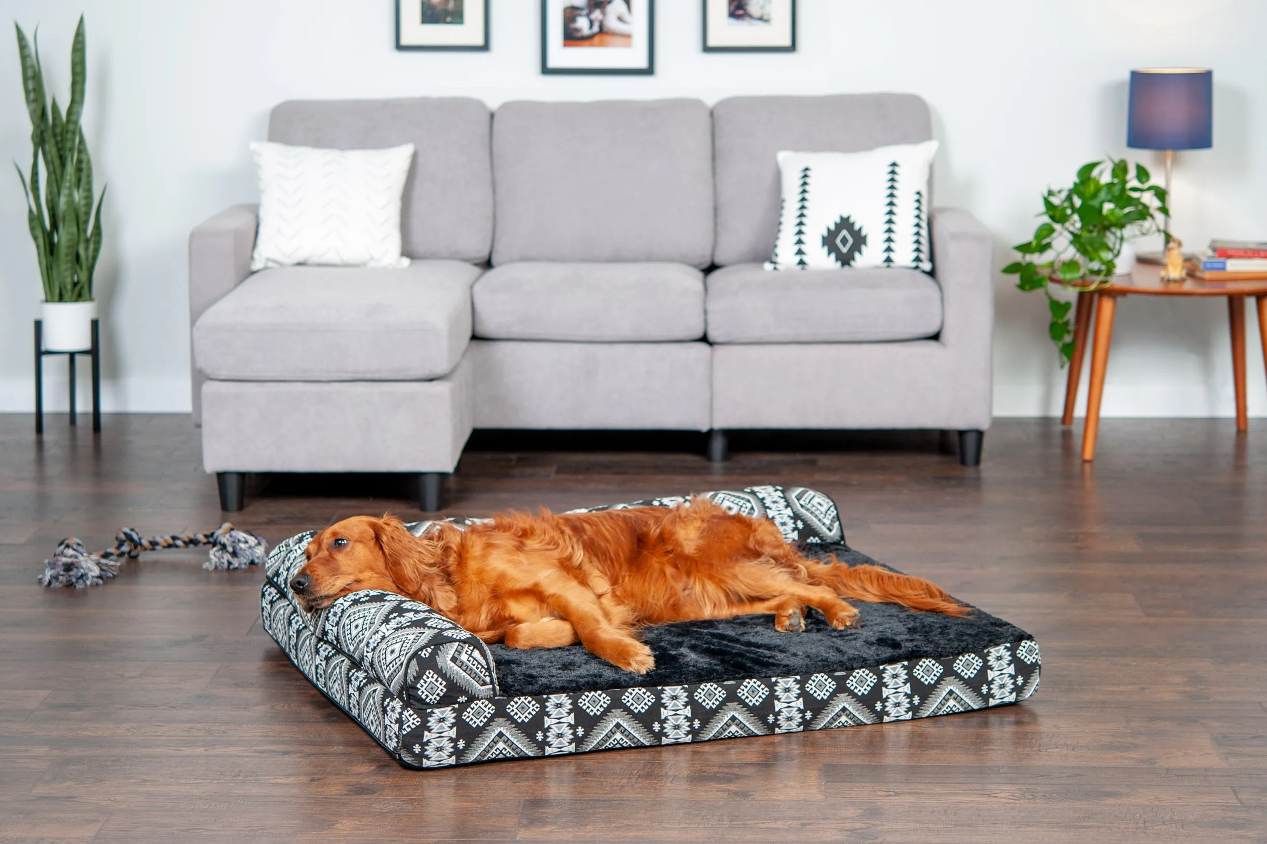 Deluxe Chaise Lounge Dog Bed - Southwest Kilim