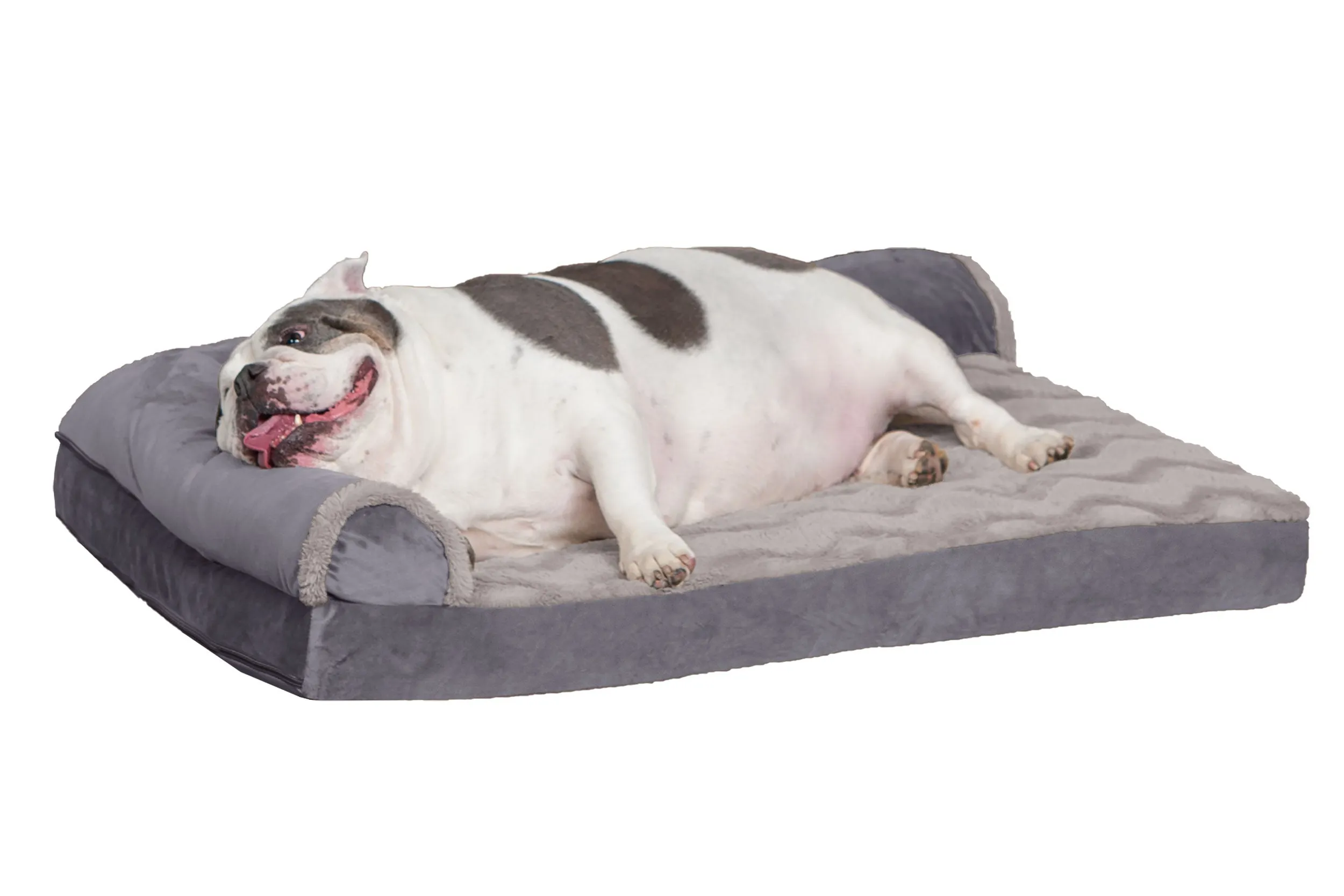 Deluxe Chaise Lounge Dog Bed - Wave Fur & Velvet