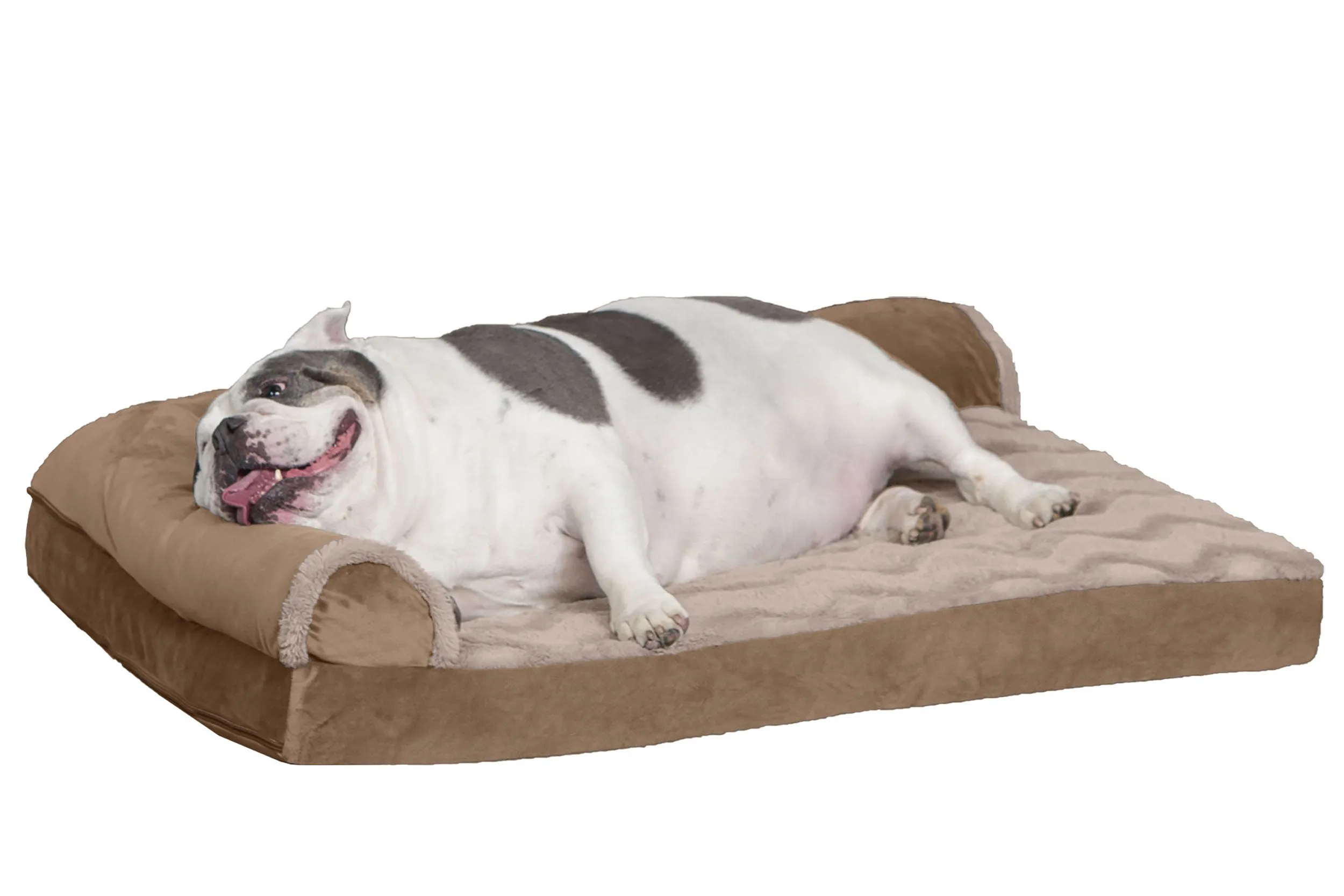 Deluxe Chaise Lounge Dog Bed - Wave Fur & Velvet