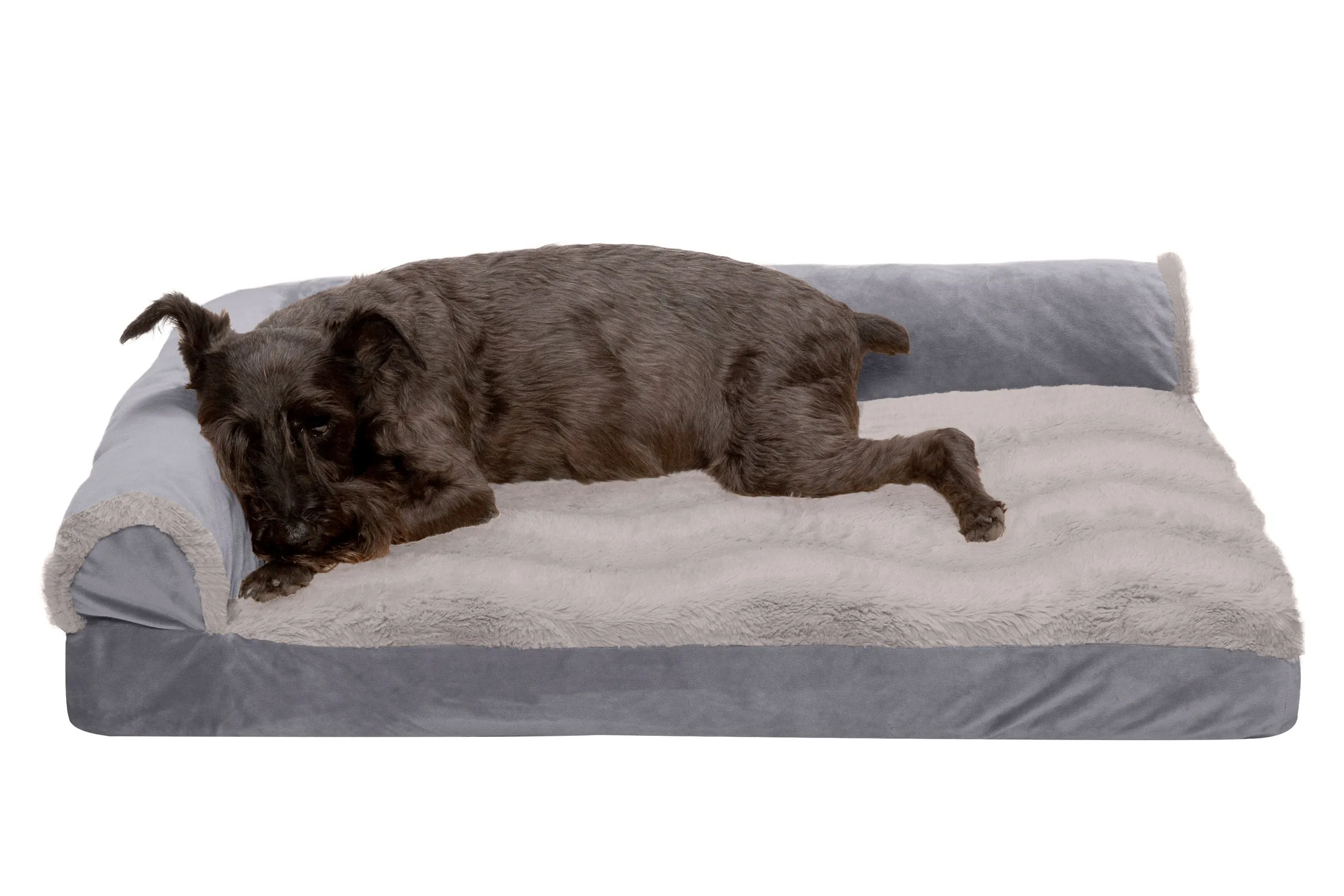 Deluxe Chaise Lounge Dog Bed - Wave Fur & Velvet