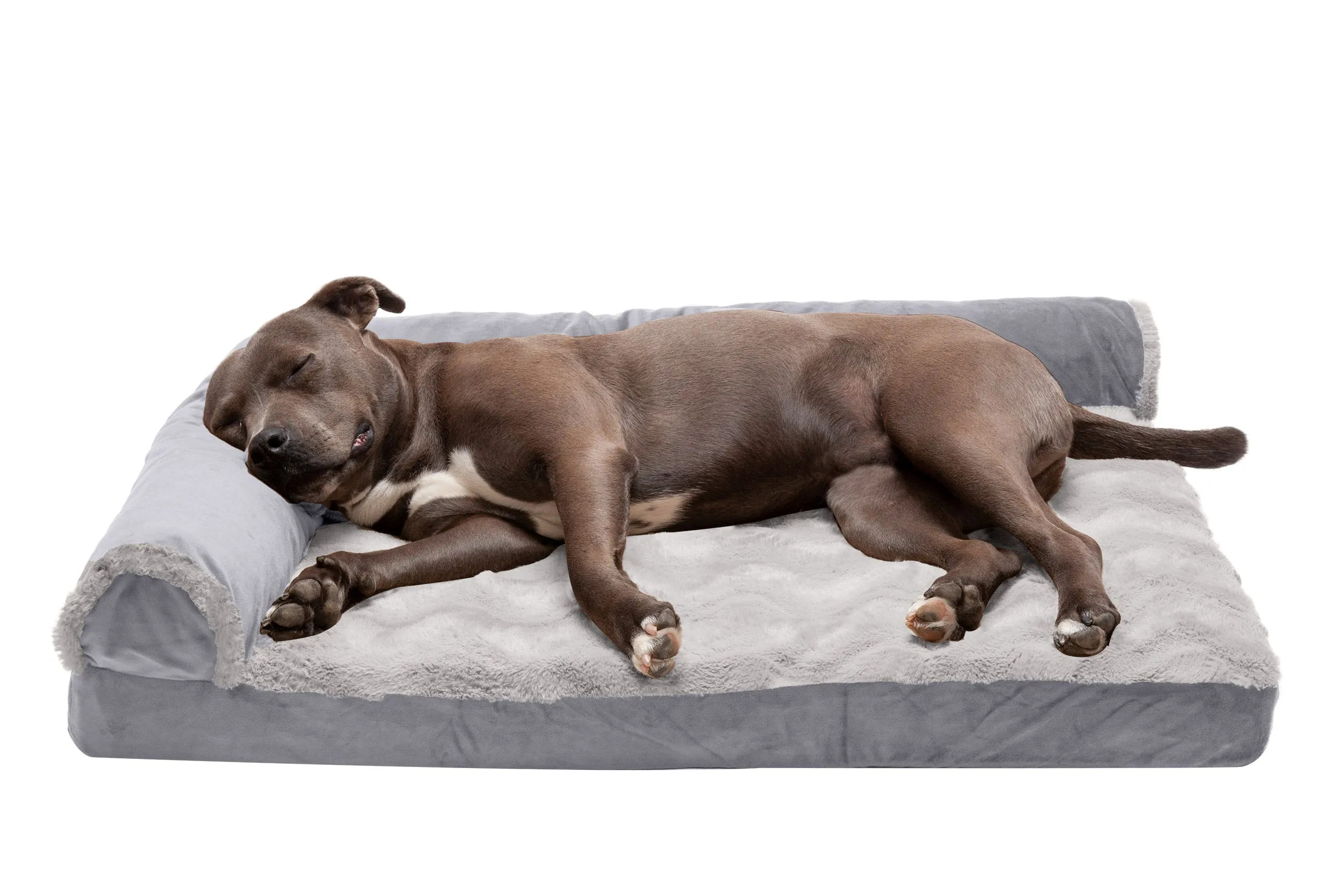 Deluxe Chaise Lounge Dog Bed - Wave Fur & Velvet