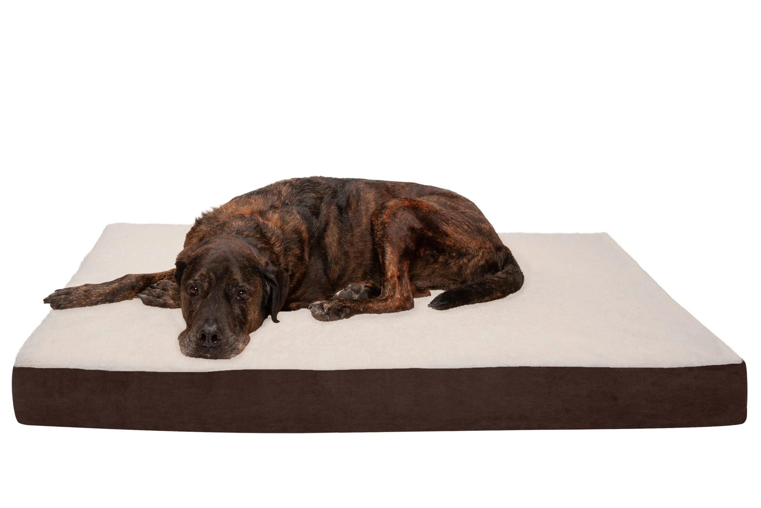 Deluxe Mattress Dog Bed - Faux Sheepskin & Suede