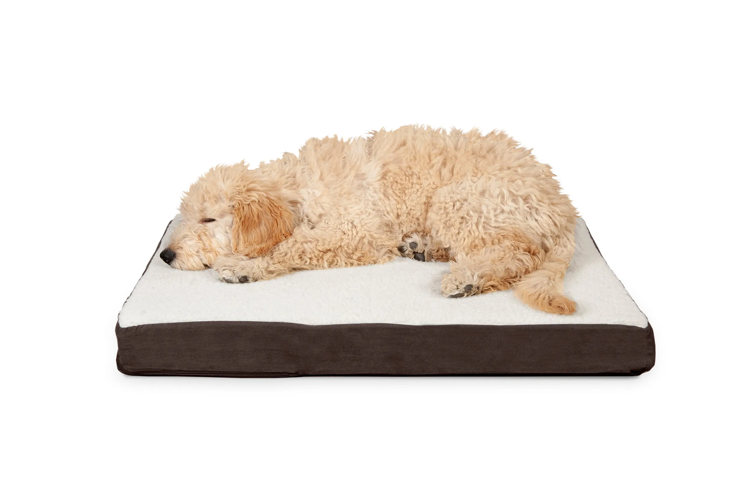 Deluxe Mattress Dog Bed - Faux Sheepskin & Suede