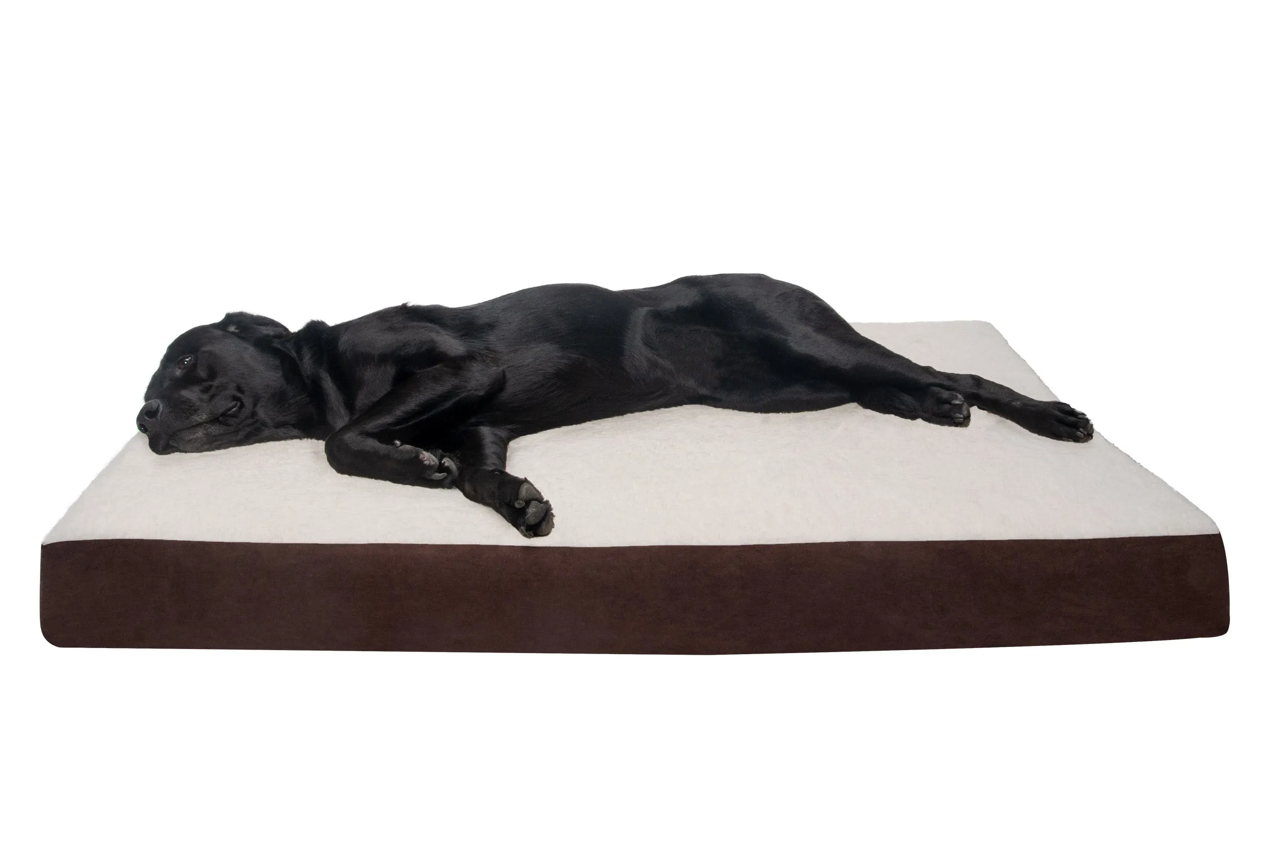 Deluxe Mattress Dog Bed - Faux Sheepskin & Suede