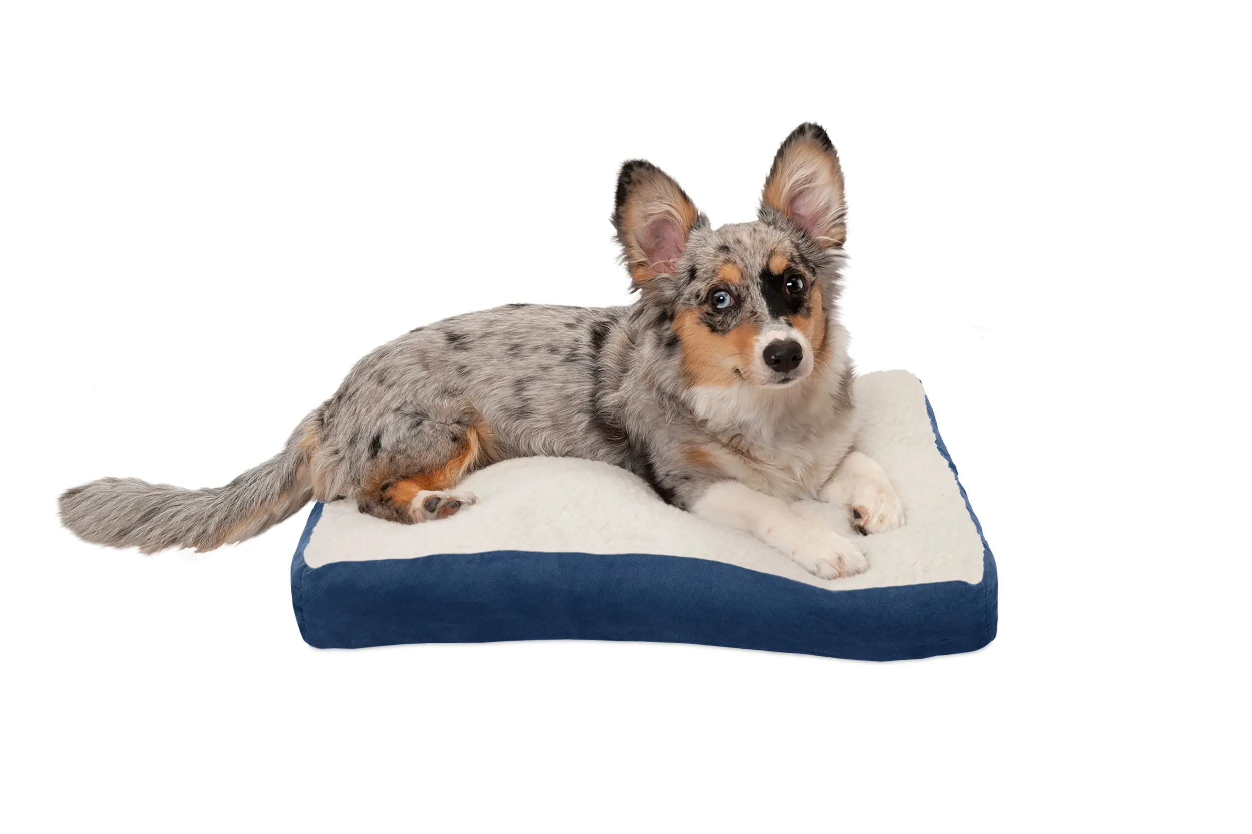 Deluxe Mattress Dog Bed - Faux Sheepskin & Suede