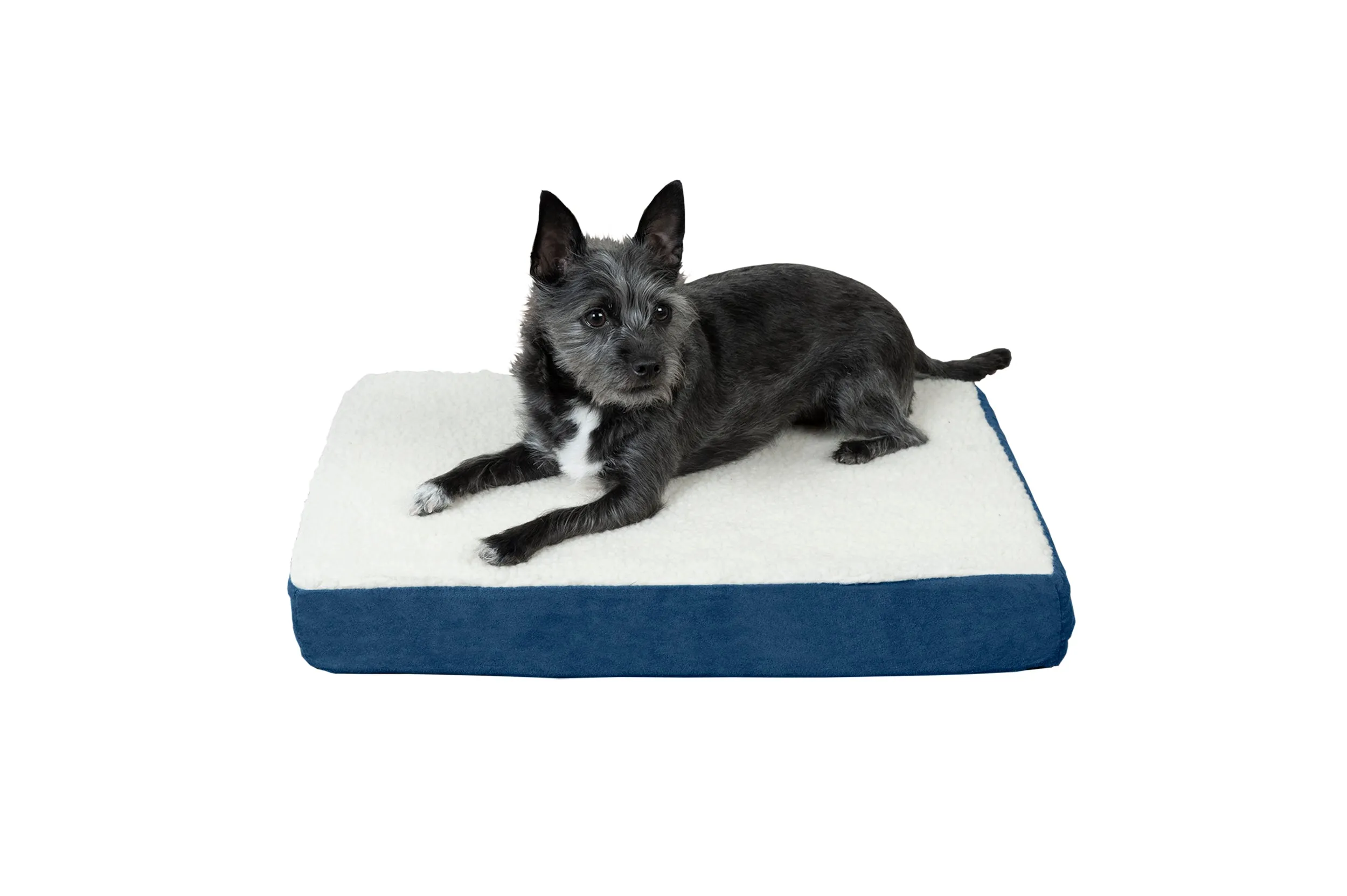 Deluxe Mattress Dog Bed - Faux Sheepskin & Suede