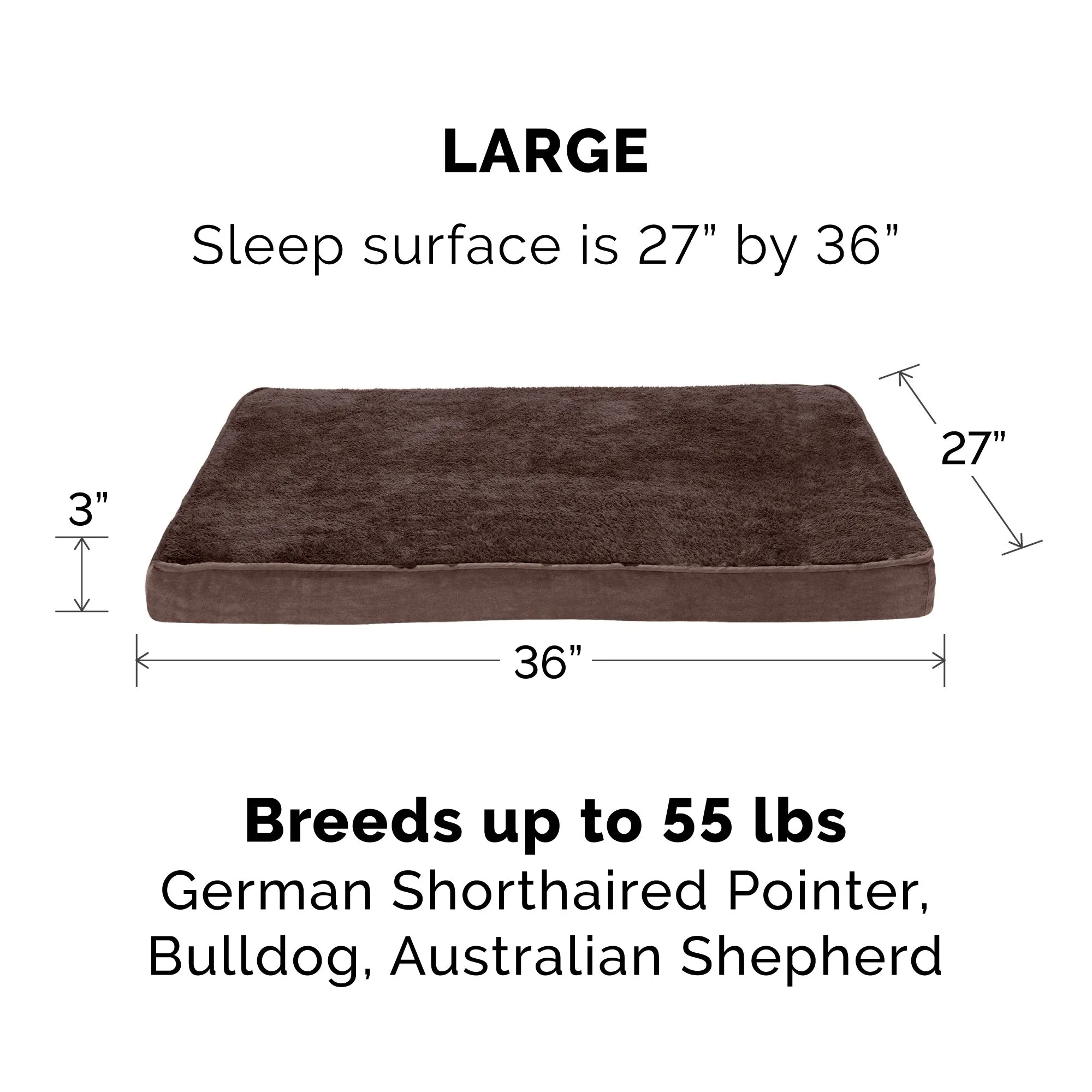 Deluxe Mattress Dog Bed - Terry & Suede