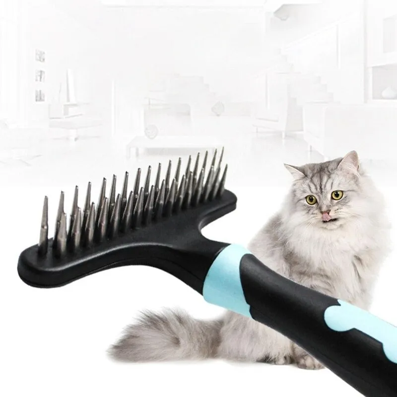 Deshedding Cat Comb Detangling Brush Long Hair Cat Grooming Tool