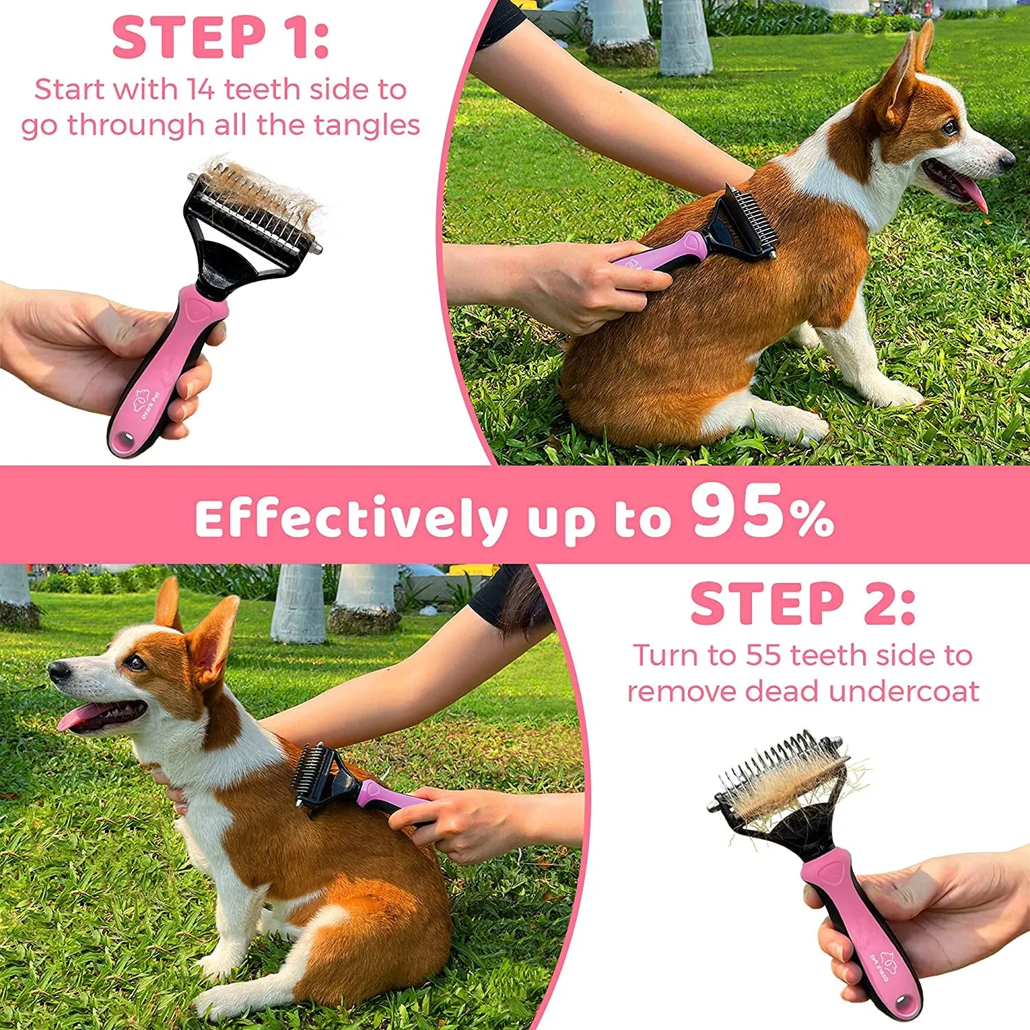 Dog Brush and Cat Brush-With Deshedding Brush