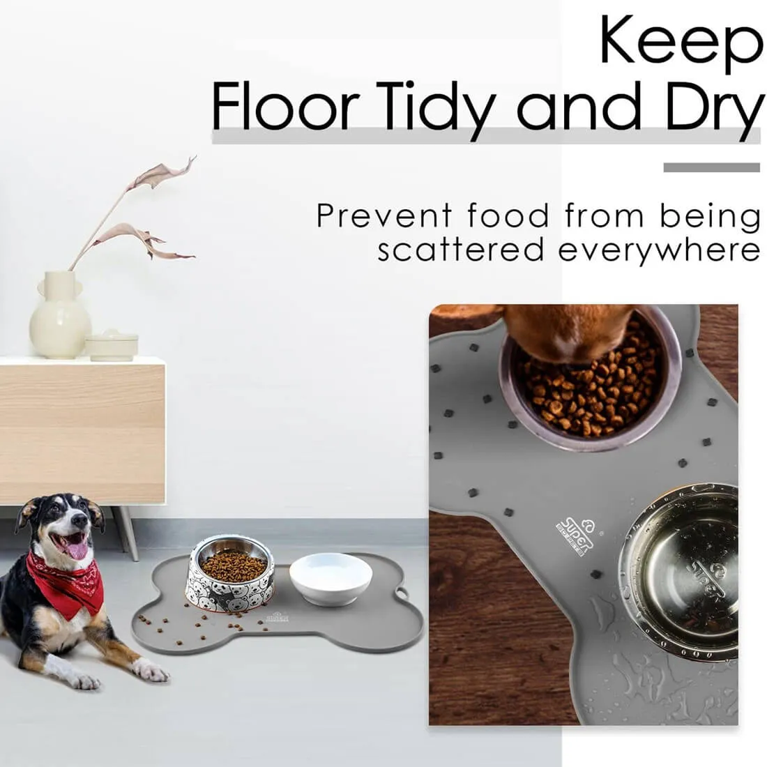 Dog Food Placemats -Food Bowl Mats- Waterproof & No Slip | SuperDesign