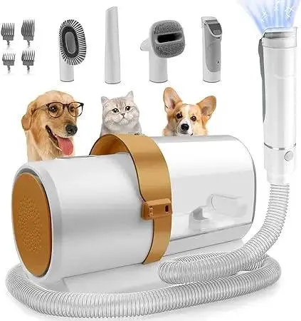 Dog Grooming Kit with Vacuum Cleaner - 5 Tools for Pet Grooming