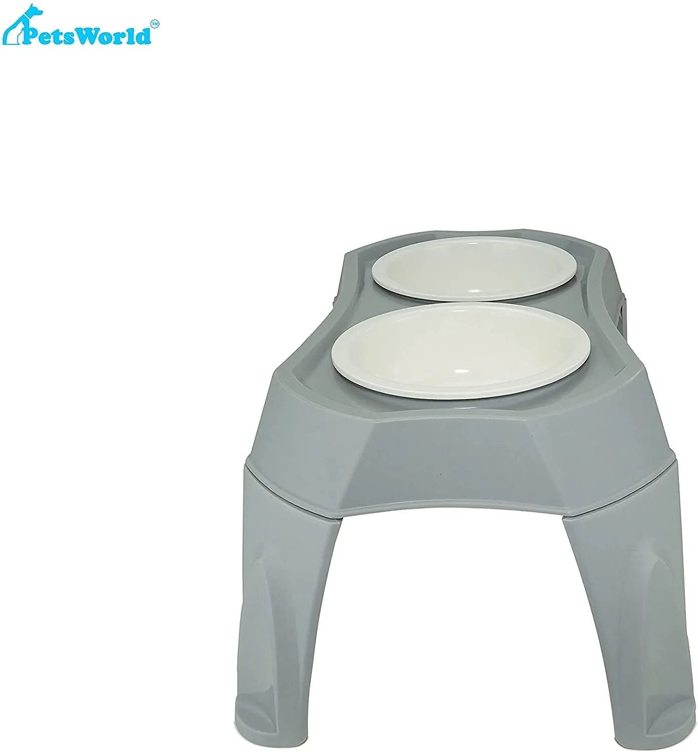 Double Pet Bowl with Elevated Stand, Raised Dog Bowls for Medium Dogs