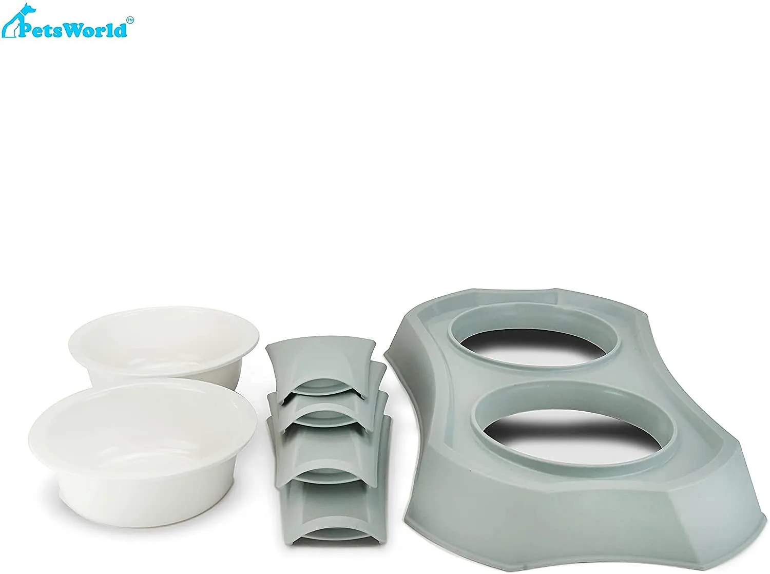 Double Pet Bowl with Elevated Stand, Raised Dog Bowls for Medium Dogs