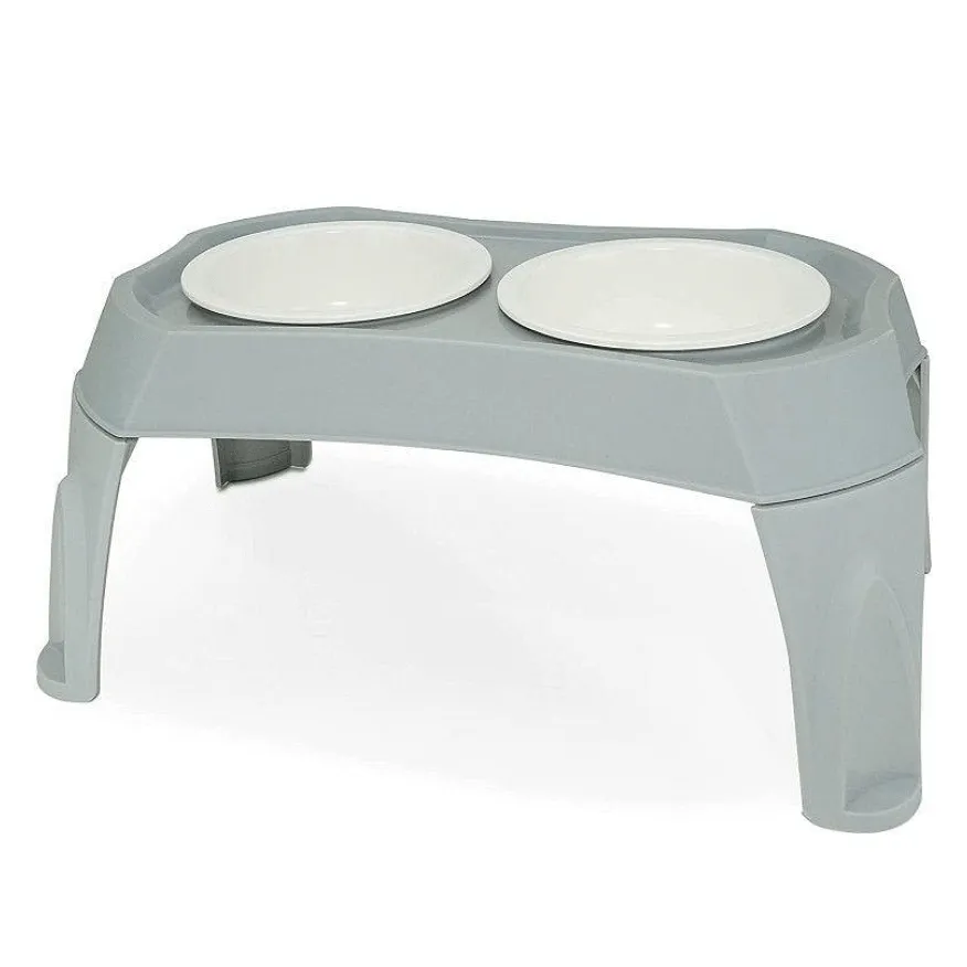 Double Pet Bowl with Elevated Stand, Raised Dog Bowls for Medium Dogs