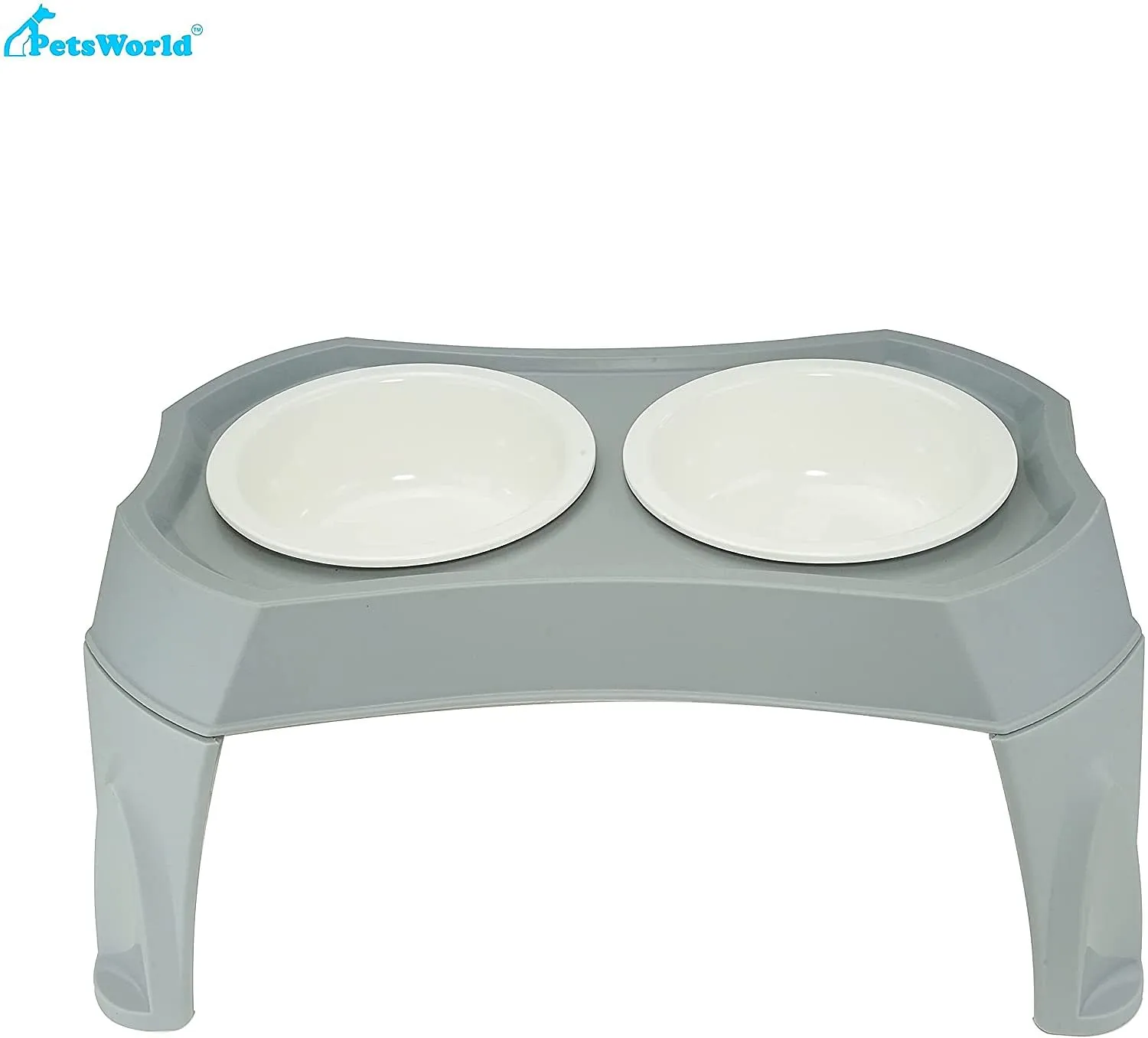 Double Pet Bowl with Elevated Stand, Raised Dog Bowls for Medium Dogs