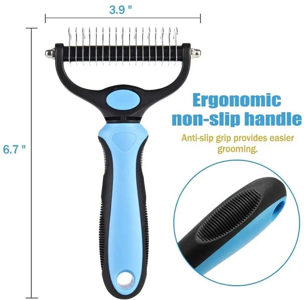 Double Sided Shedding Pet Grooming Brush