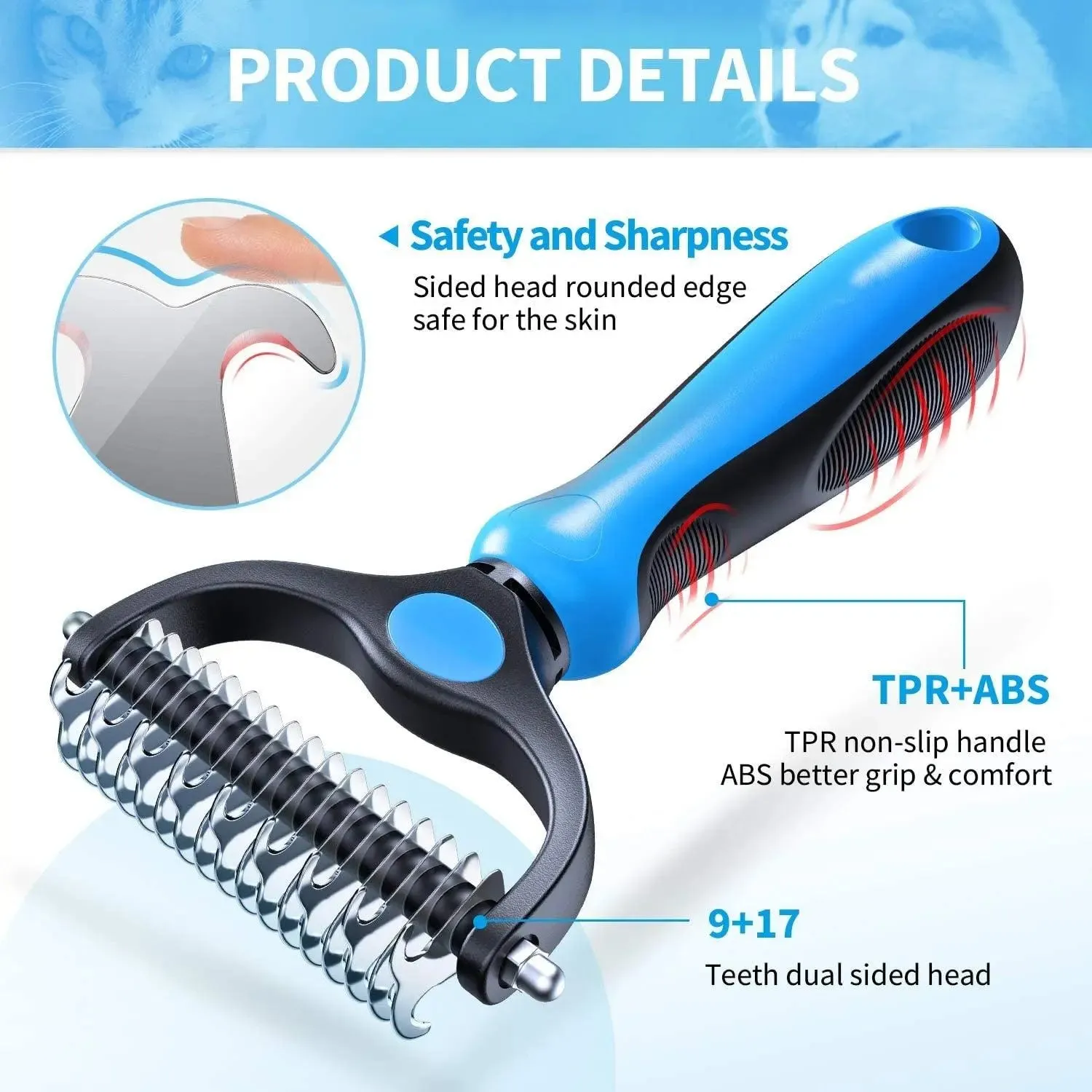 Double Sided Shedding Pet Grooming Brush