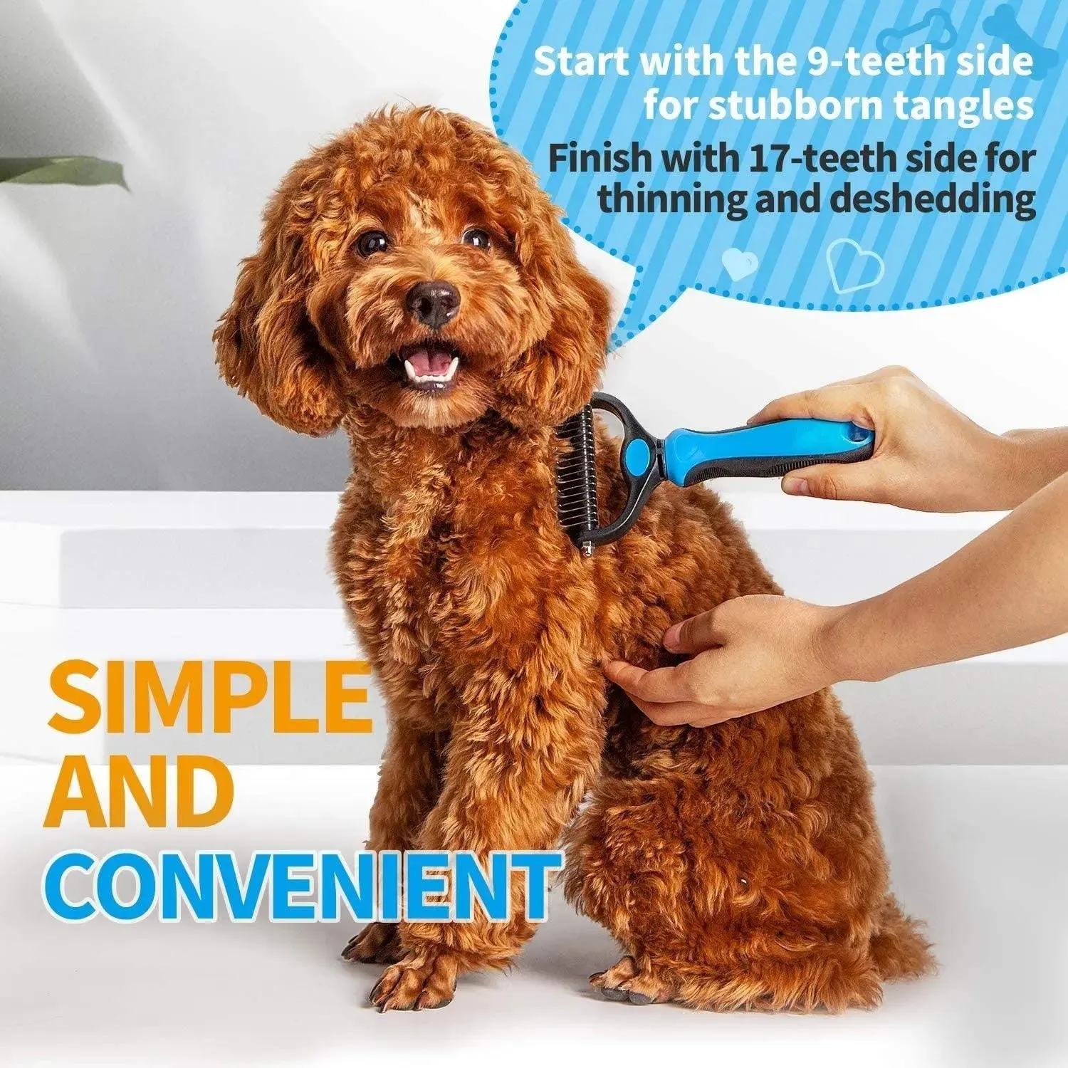 Double Sided Shedding Pet Grooming Brush