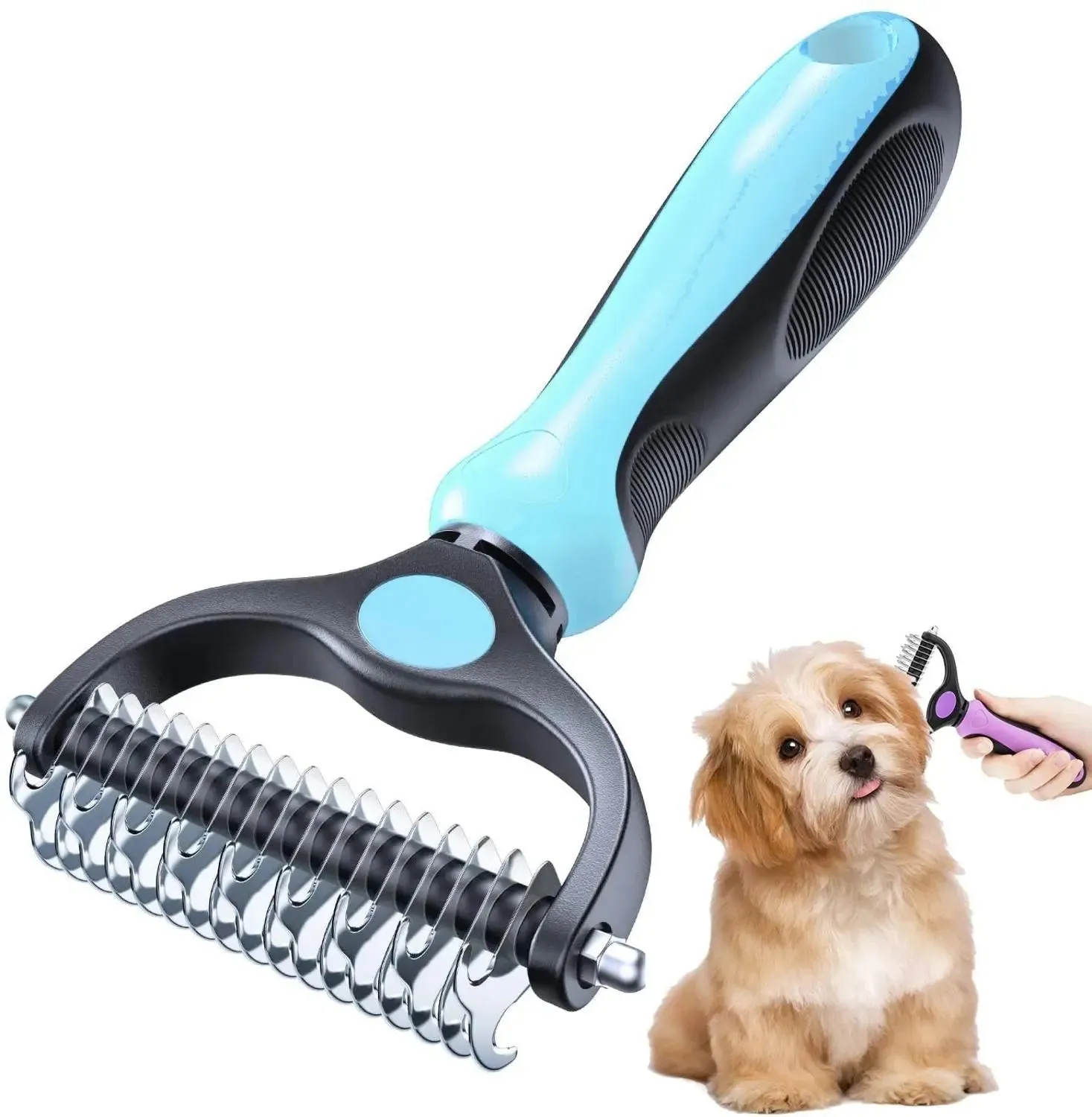 Double Sided Shedding Pet Grooming Brush