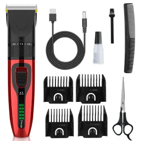 Fresh Fab Finds Pet Grooming Kit Rechargeable Cordless Dog Grooming Clippers Low Noise Electric Dog Trimmer Shaver Hair Cutter w/ 4 Guide Combs Scissors Oil