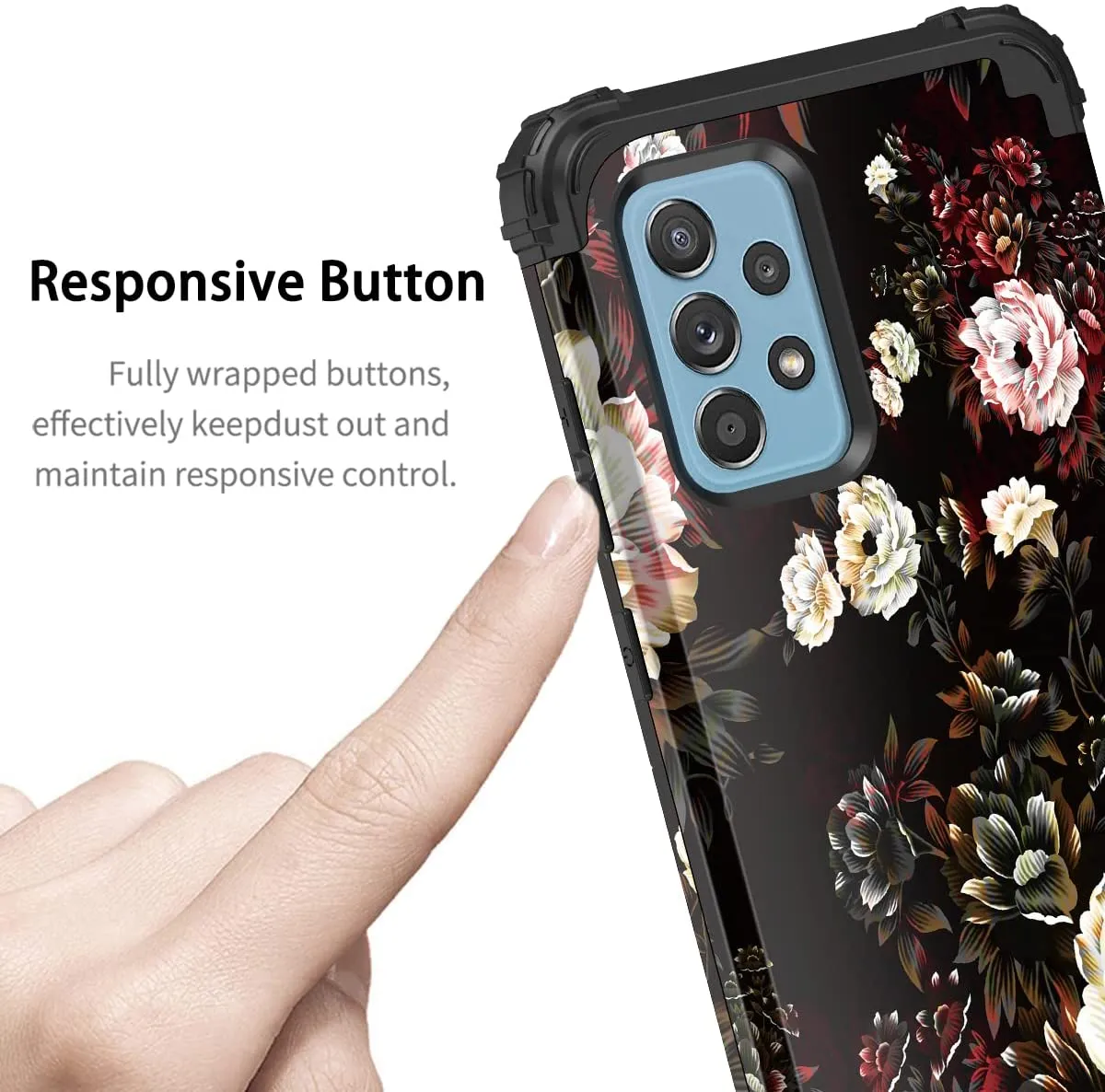 Galaxy A52 Shockproof Heavy Duty Floral Case