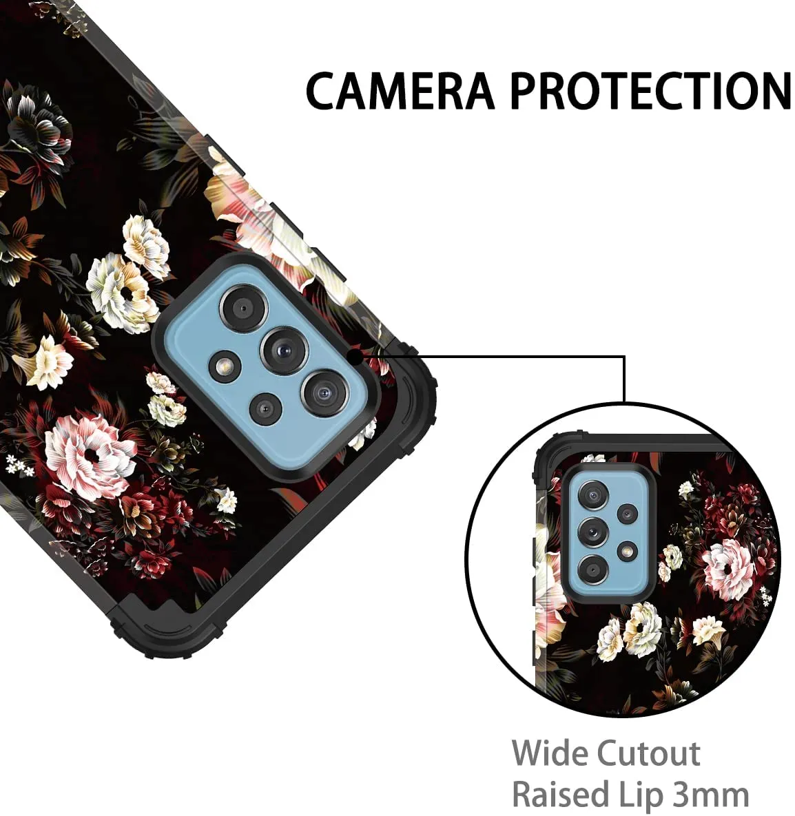 Galaxy A52 Shockproof Heavy Duty Floral Case