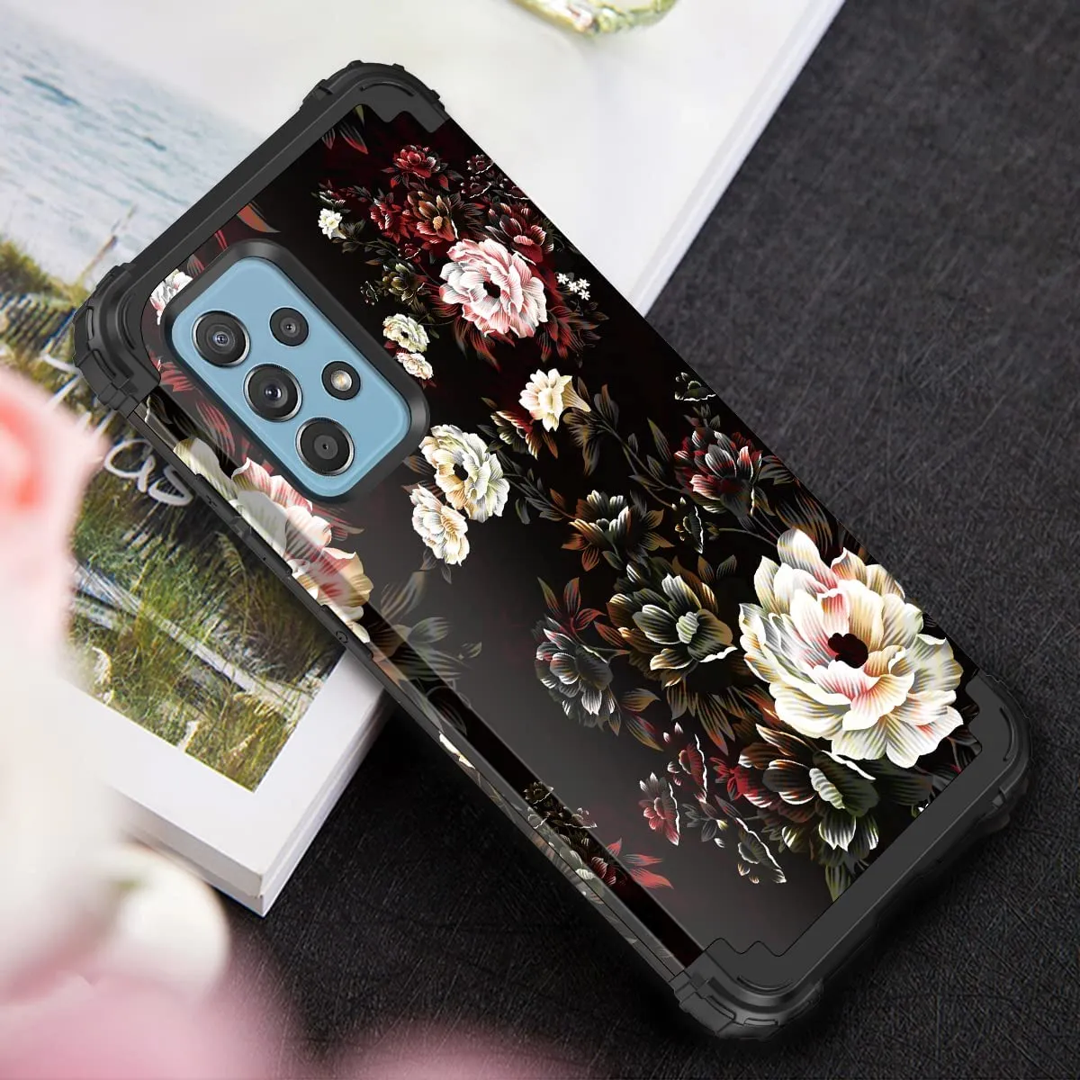 Galaxy A52 Shockproof Heavy Duty Floral Case