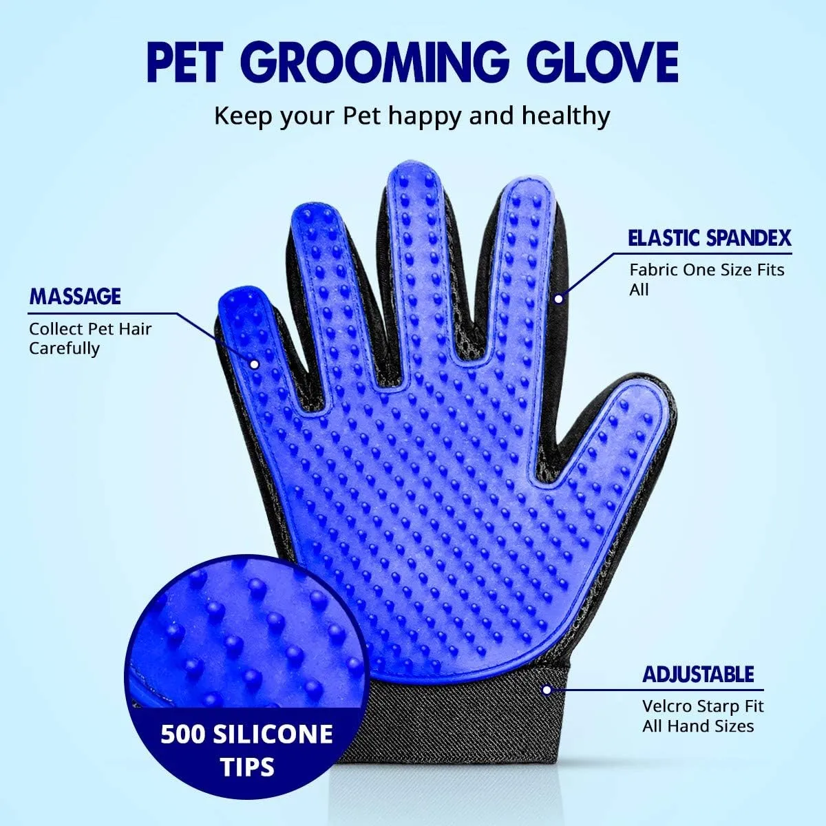 Grand Innovations Pet Spa Glove Deshedding Pet Grooming Glove