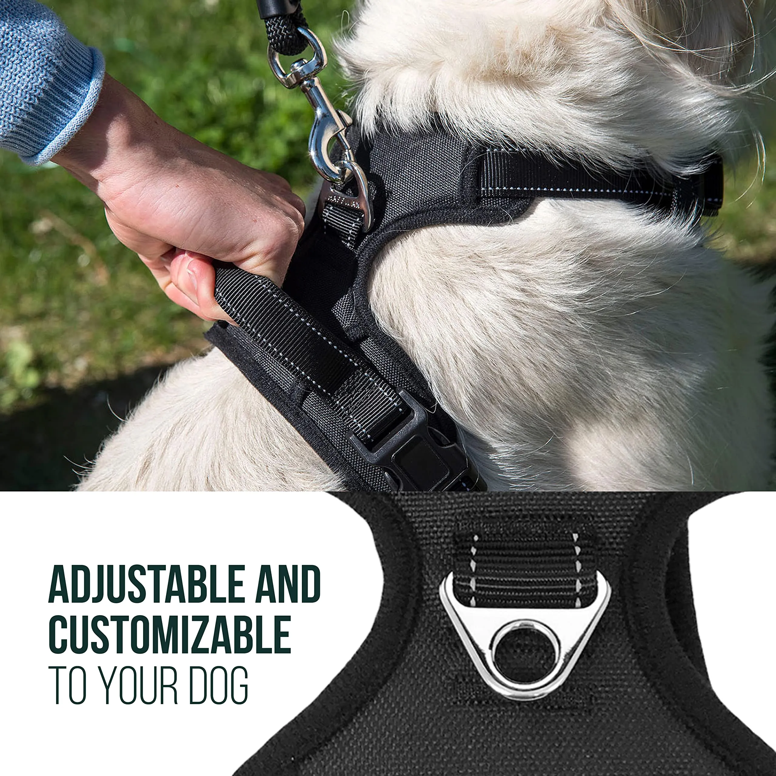 Happilax Dog Harness - No Pull Dog Harness - Adjustable Dog Harness - Reflective and Soft